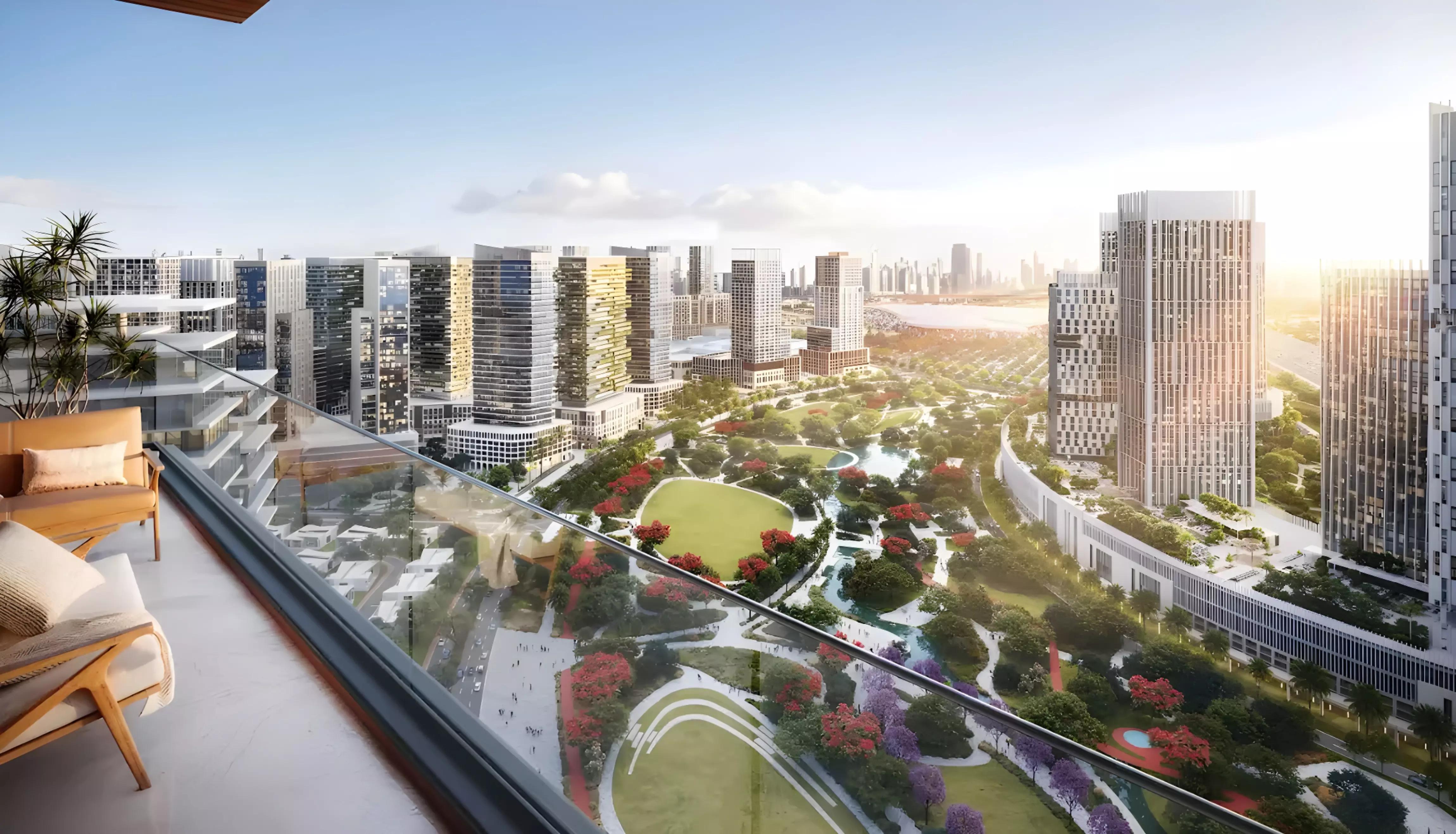 Azizi Milan 18 residential tower street-level view, Dubai