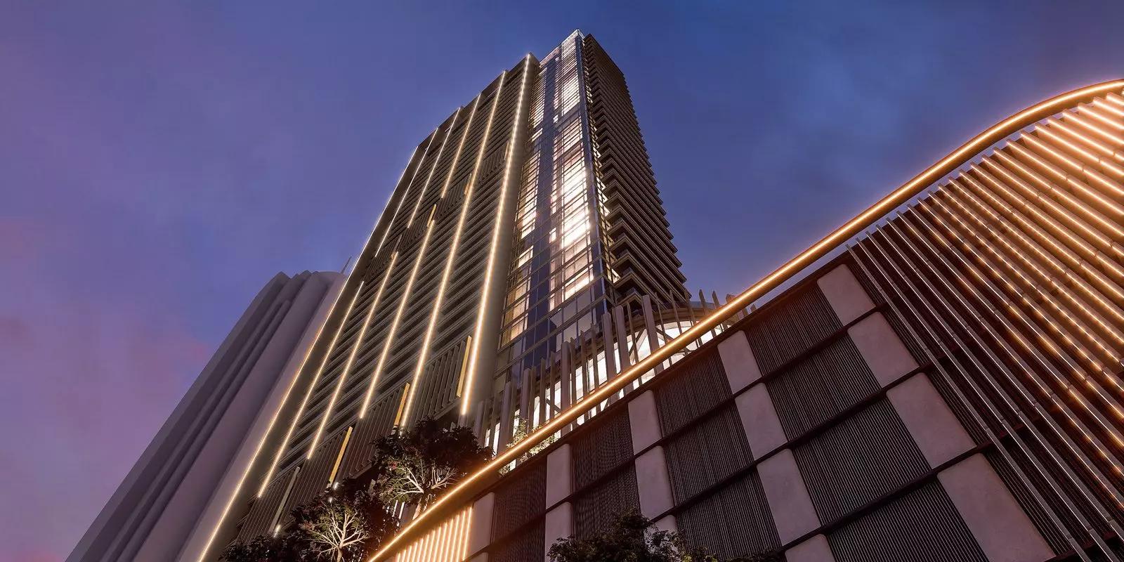 Elaris Rise residential tower street view, JVT, Dubai