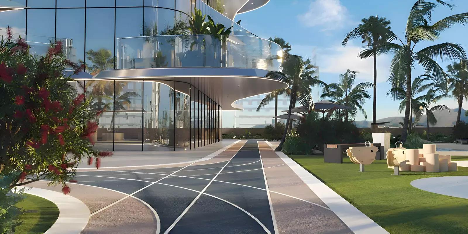 Volga Tower balcony view over JVT community, Dubai