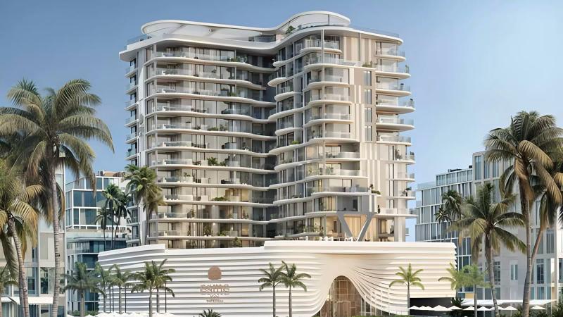 Esme Beach Residences exterior tower view, Dubai Islands