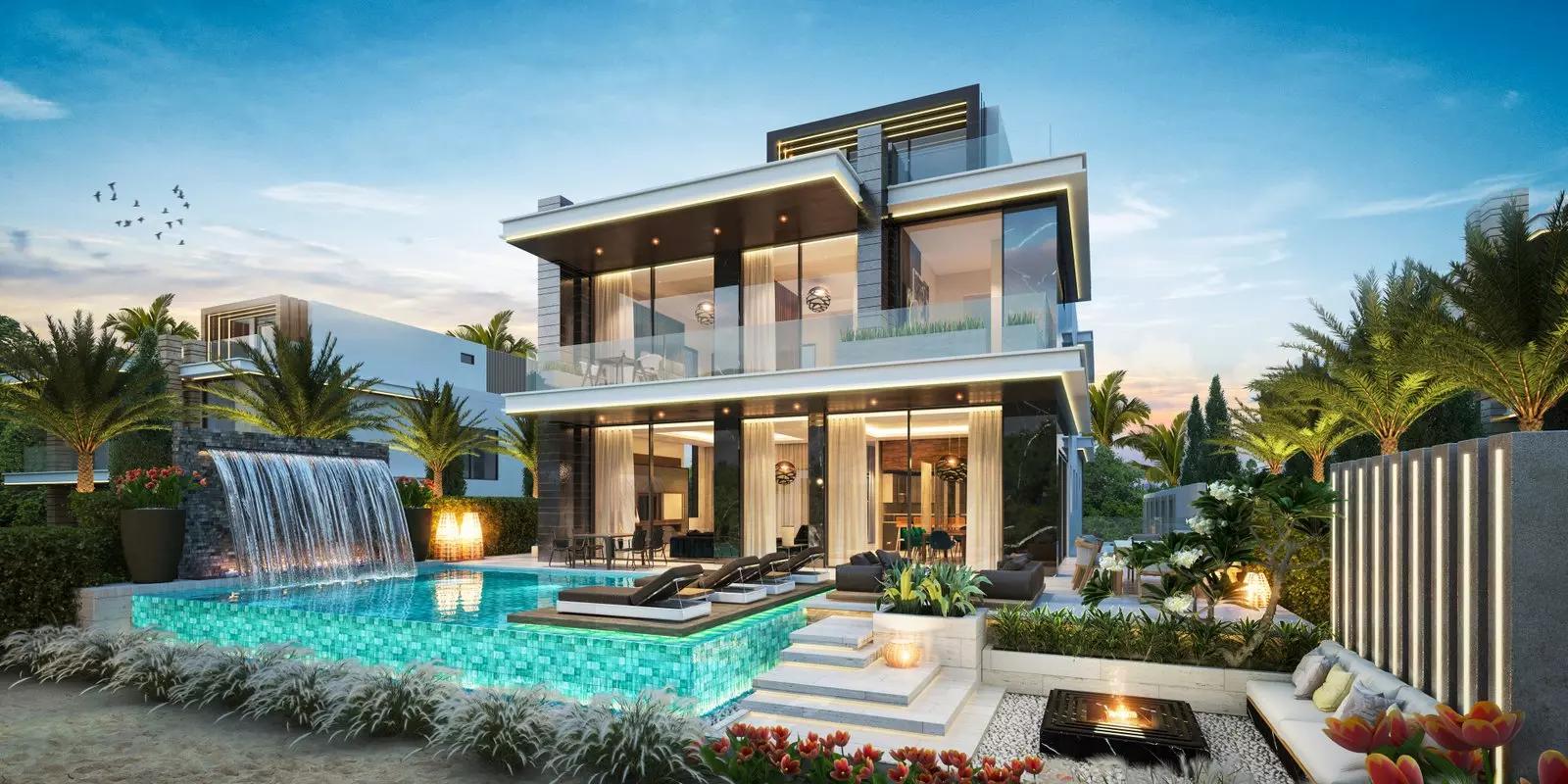 Venice villa outdoor terrace and jacuzzi area, DAMAC Lagoons, Dubai