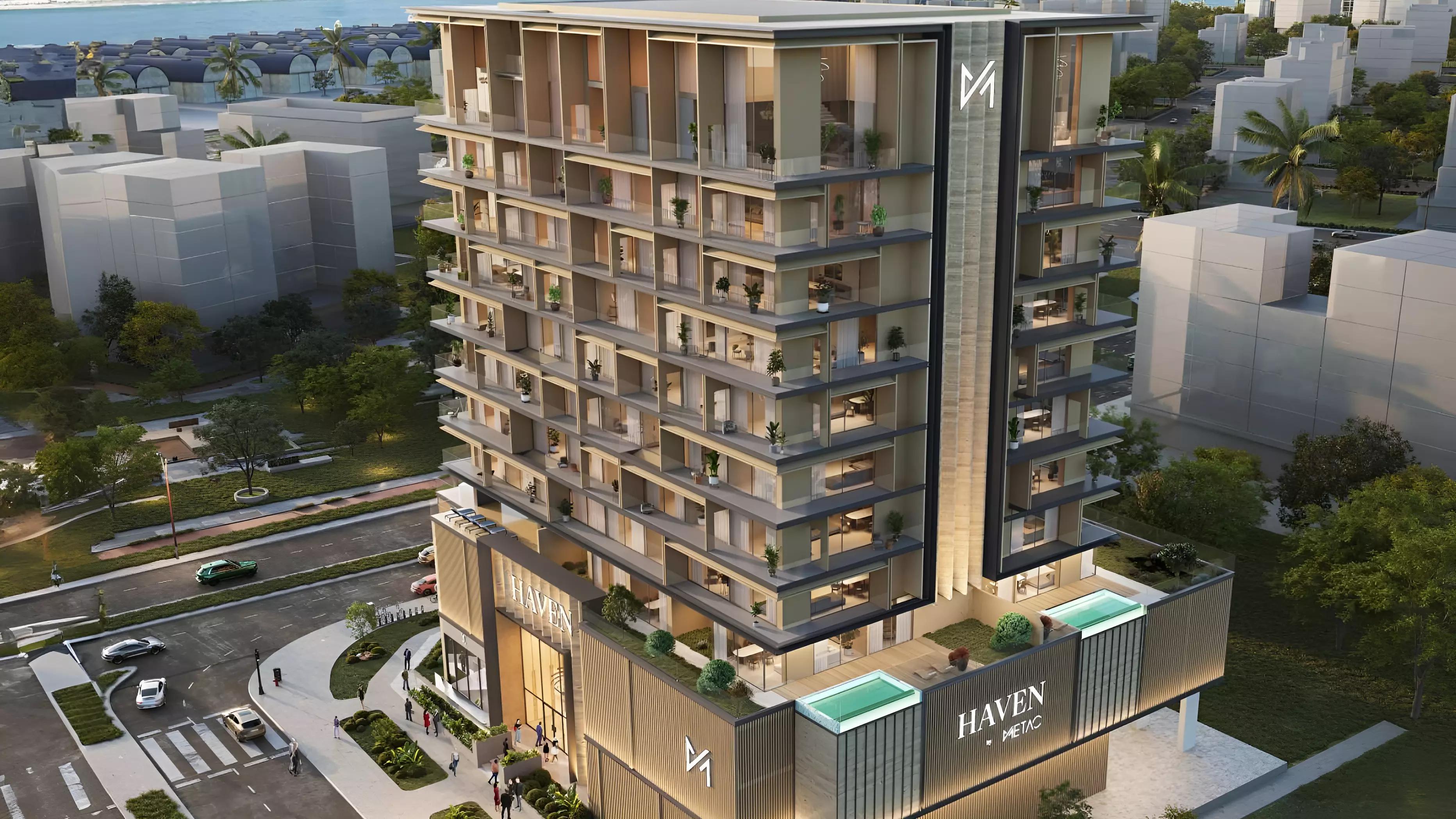 Haven Bay waterfront exterior view, Dubai Islands