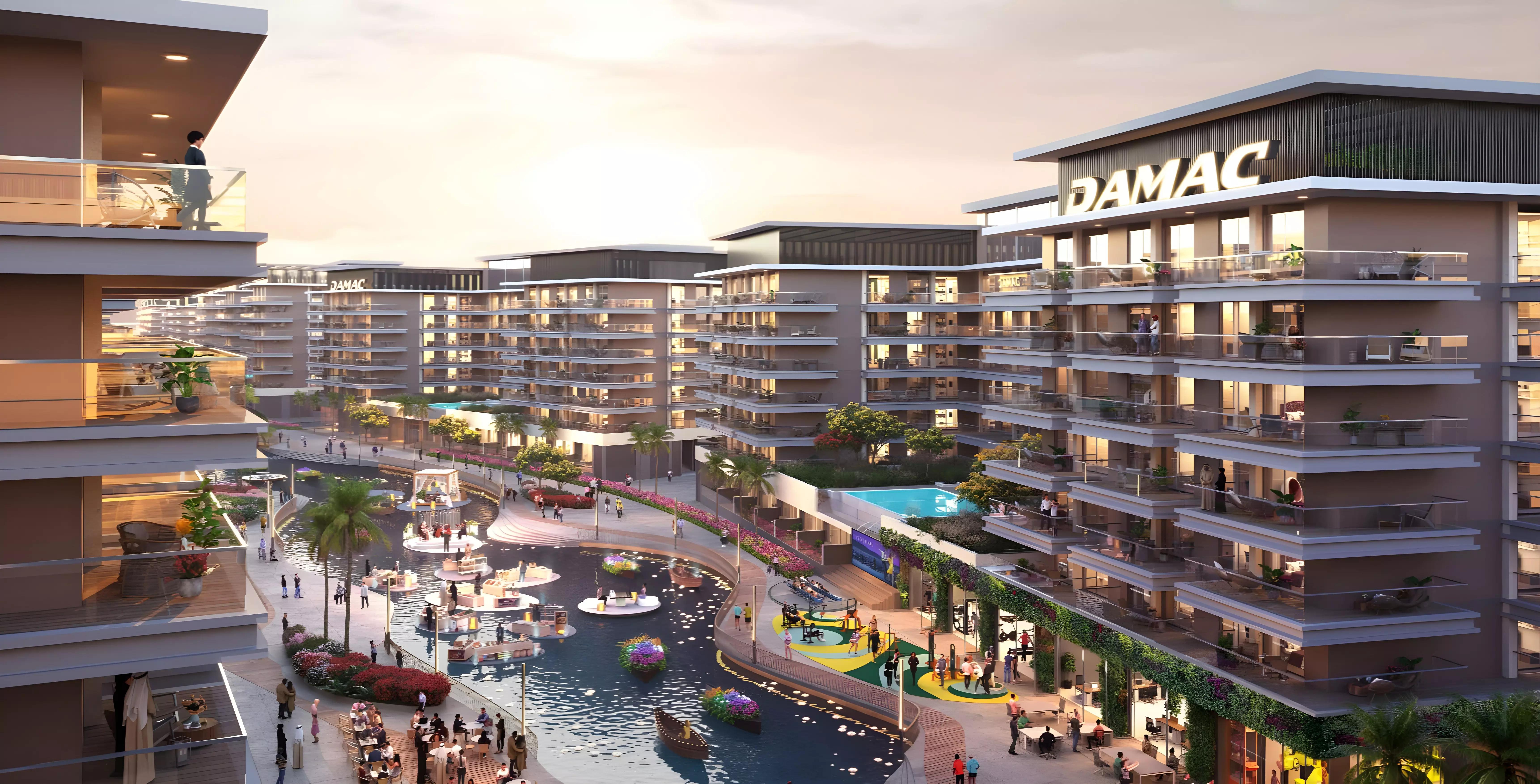 Damac Riverside Views Royal 1 amenity deck with pool area, DIP 2, Dubai