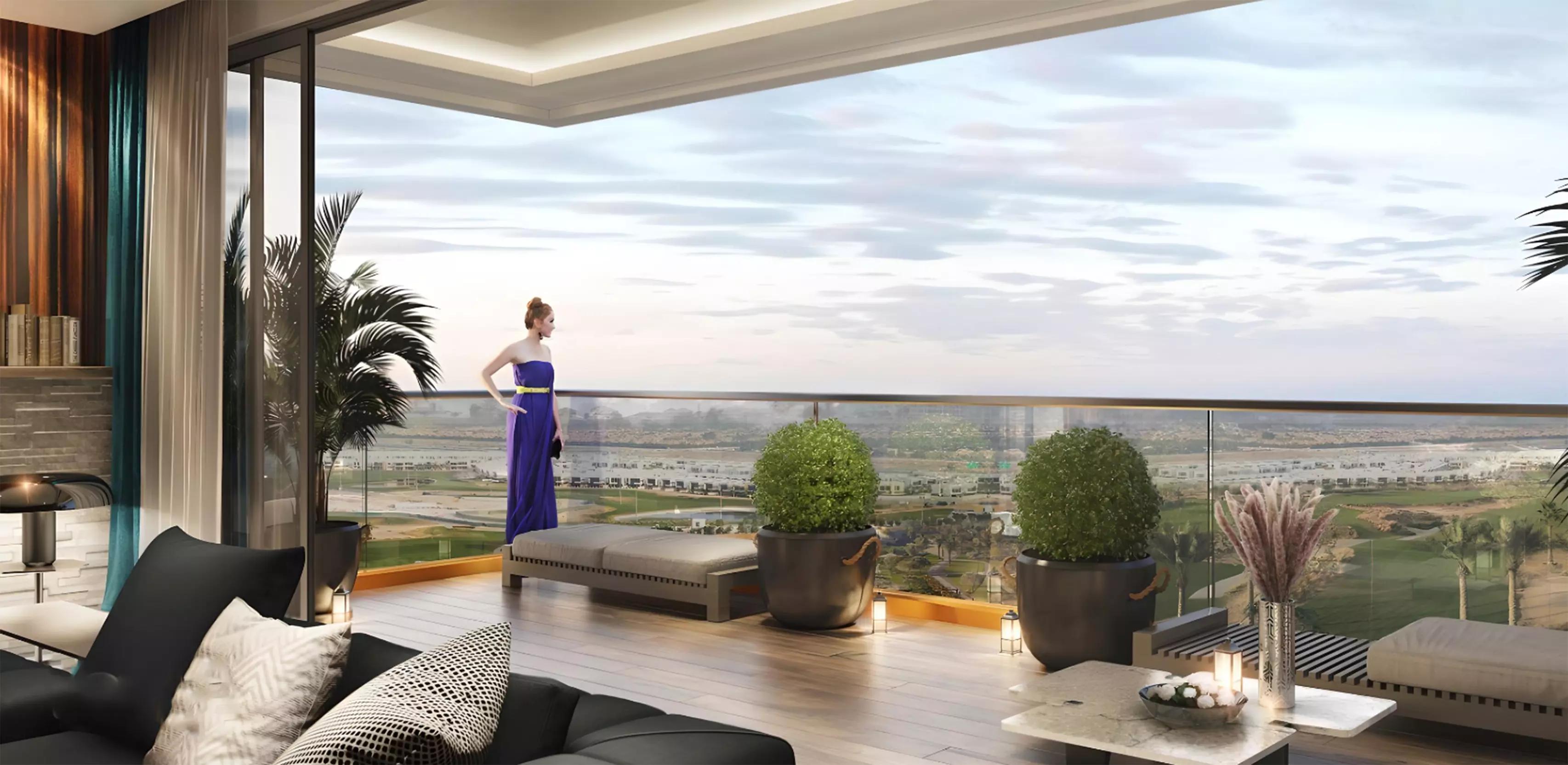 Golf Gate apartment bedroom interior, DAMAC Hills