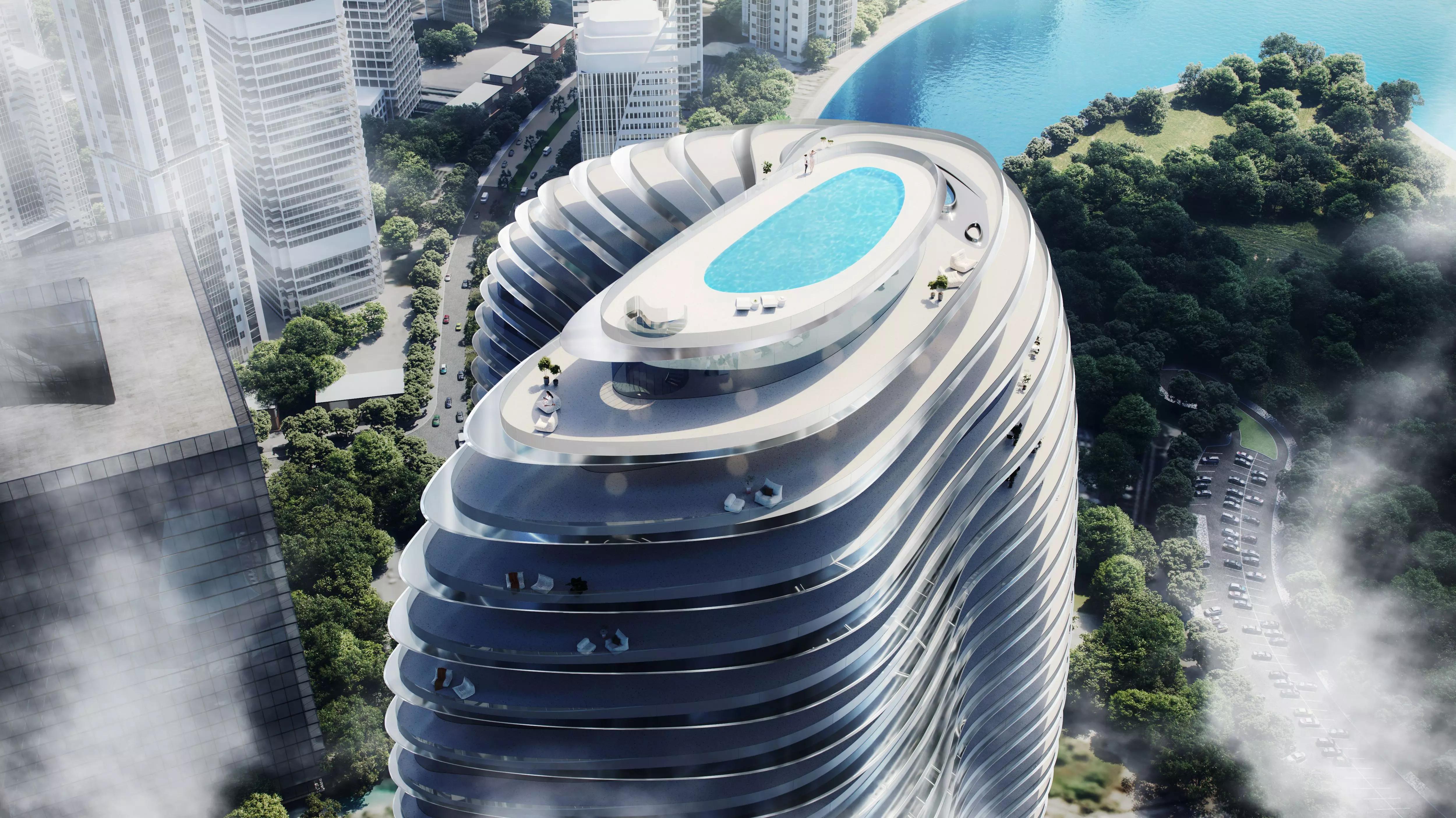 Bugatti Residences shared pool deck, Business Bay, Dubai