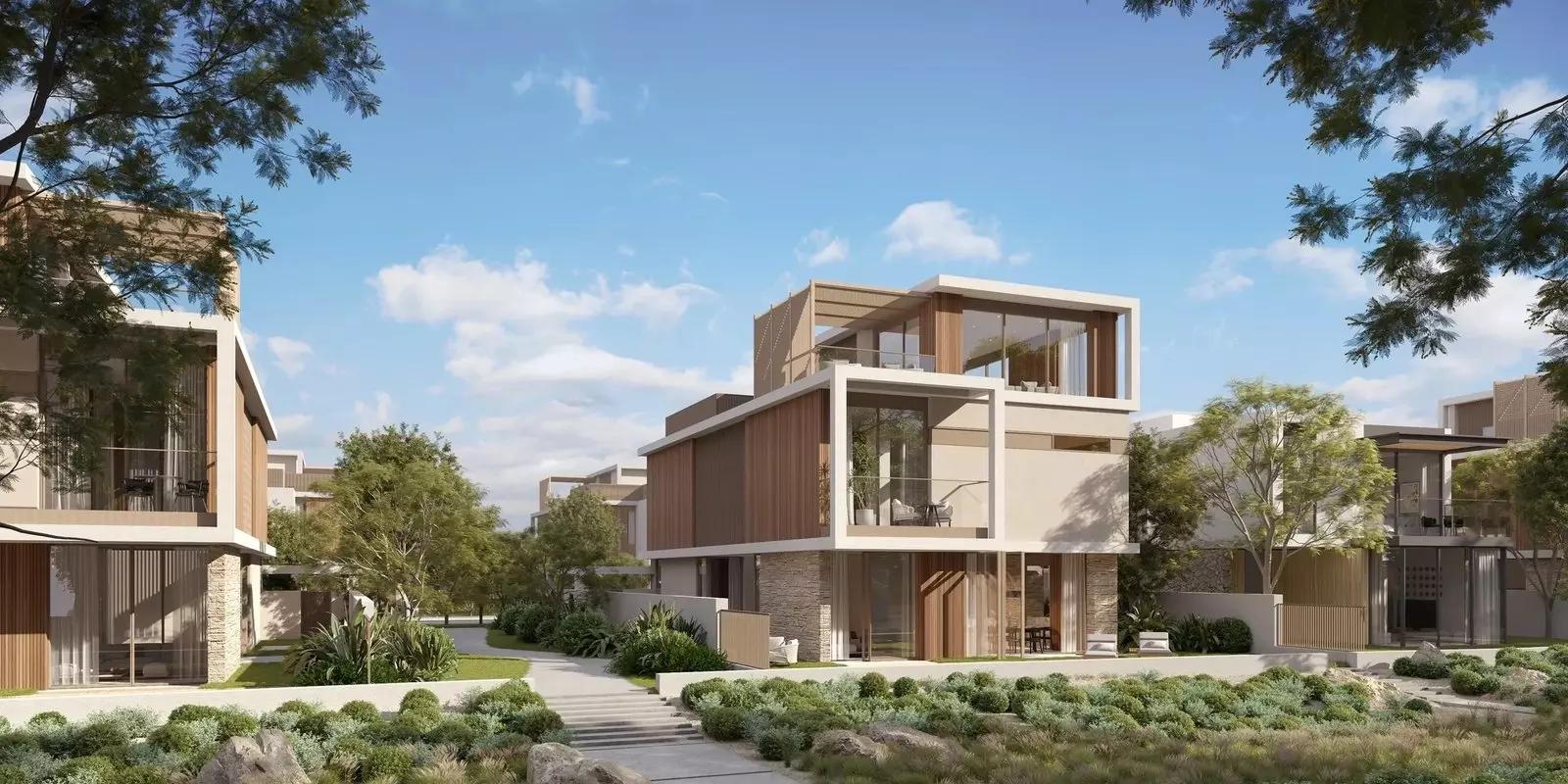 The Acres community clubhouse and golf-facing grounds, Dubai Land, Dubai
