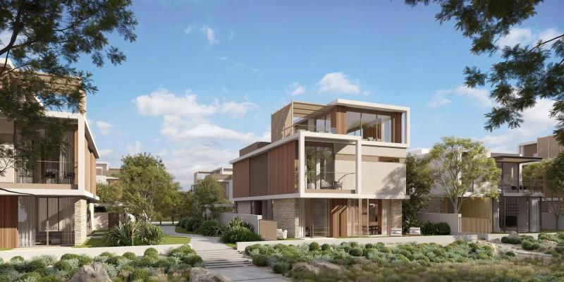 The Acres community clubhouse and golf-facing grounds, Dubai Land, Dubai