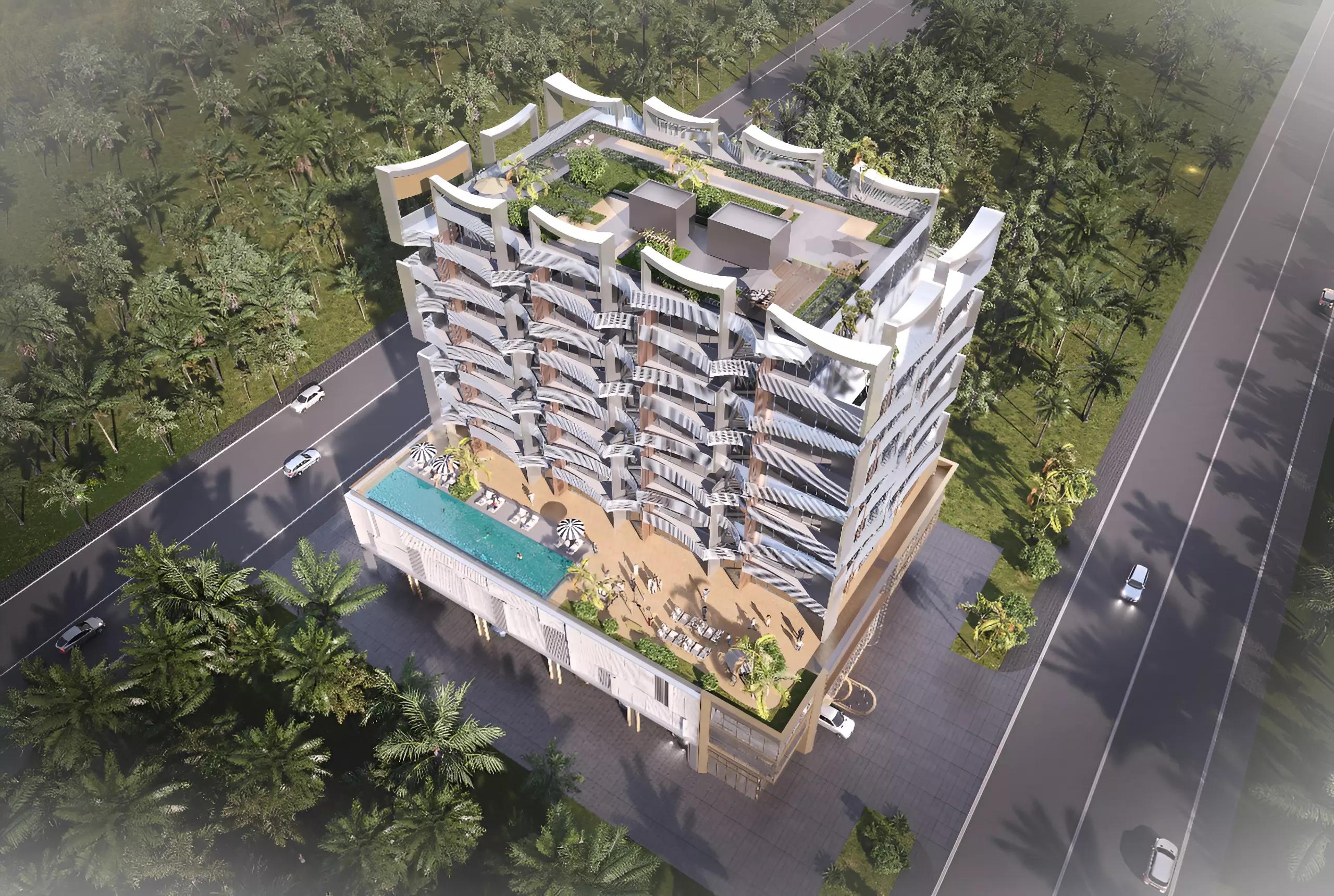 Nautis Residences interior living space render, Dubai Islands, Dubai