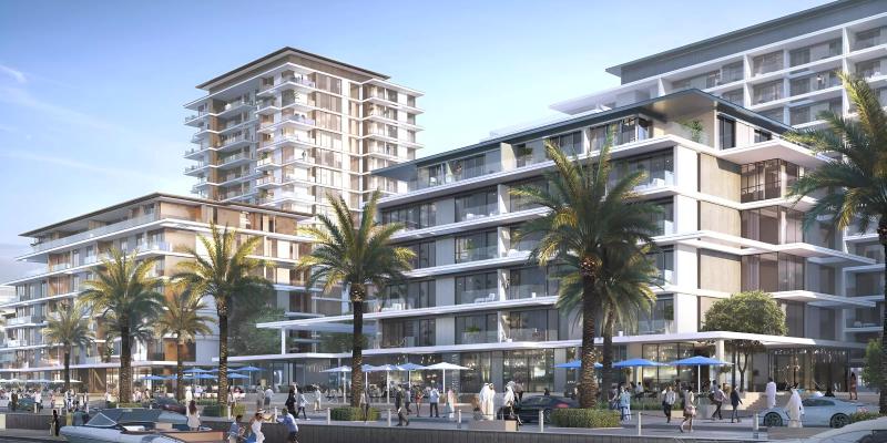 Sirdhana tower exterior with waterfront view at Mina Rashid, Dubai