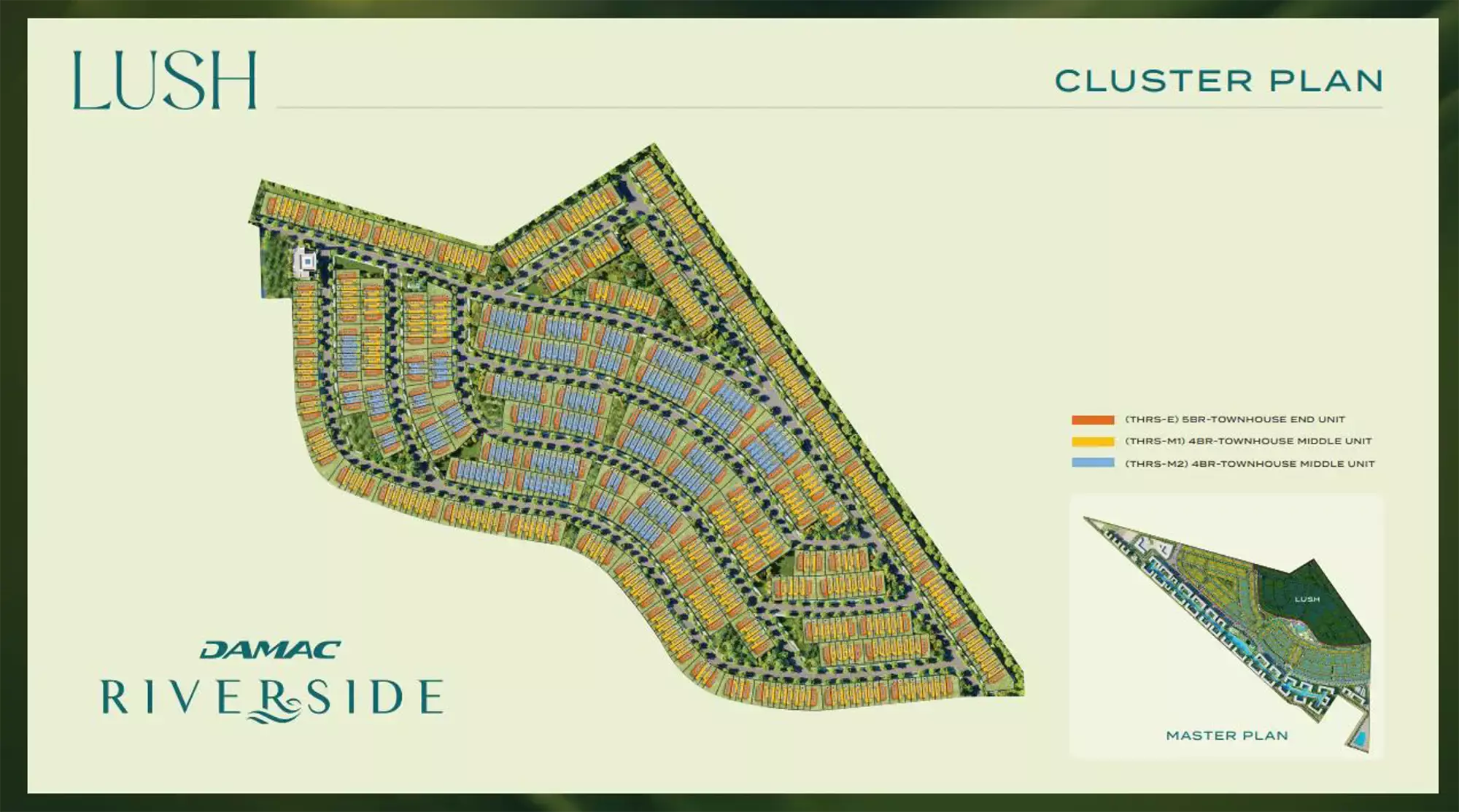 DAMAC Riverside master plan map showing the Lush sub-cluster in DIP 2, Dubai