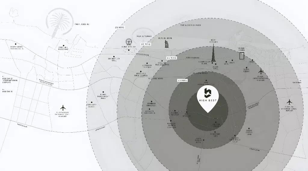 High Best Tower master plan layout, Mohammed Bin Rashid City, Dubai