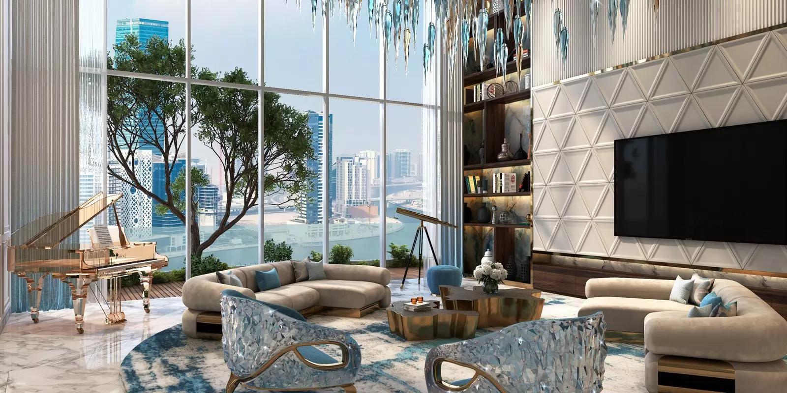 Chic Tower lobby interior, Business Bay, Dubai