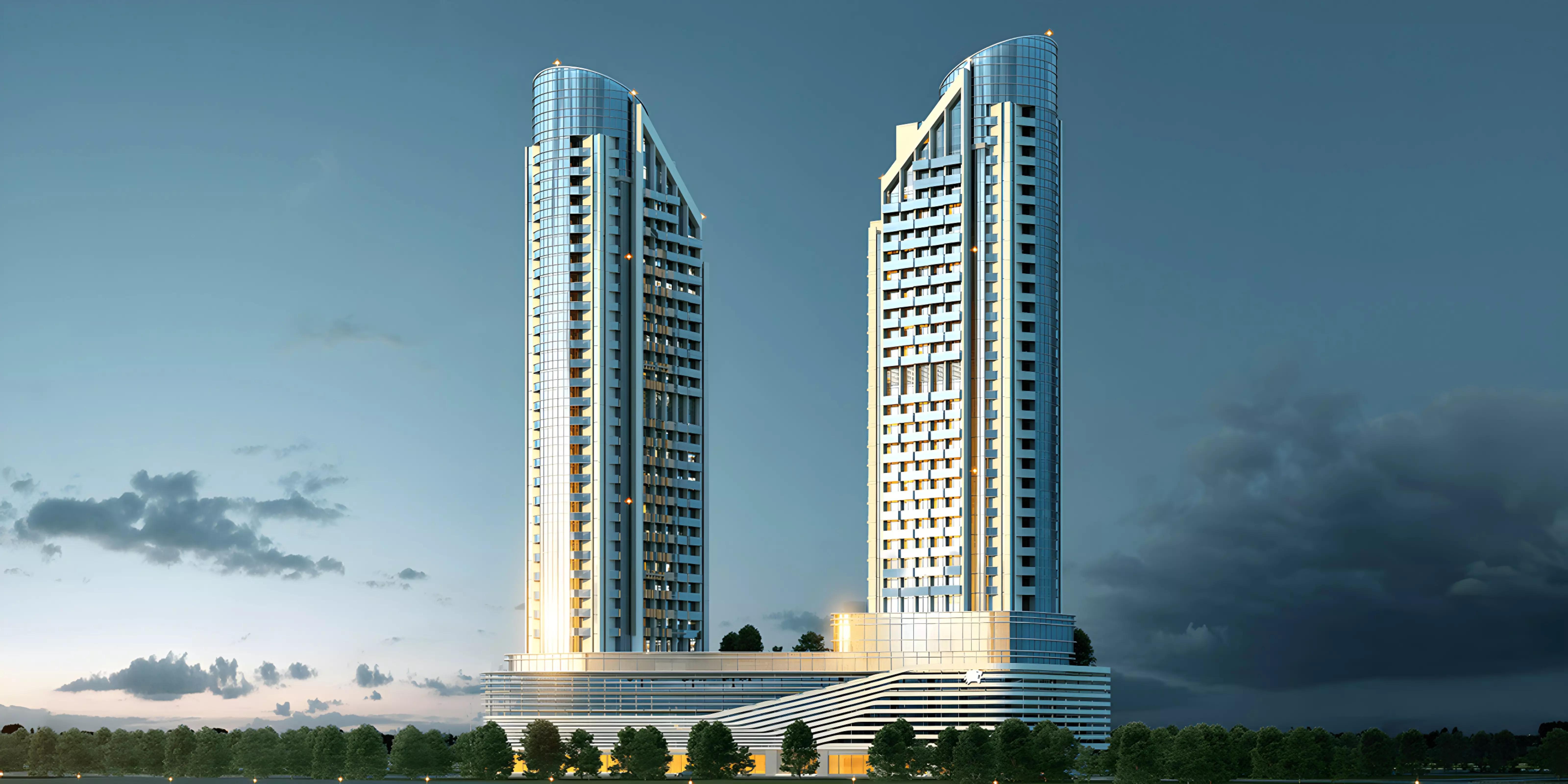 Cloud Tower residential exterior in Jumeirah Village Triangle, Dubai