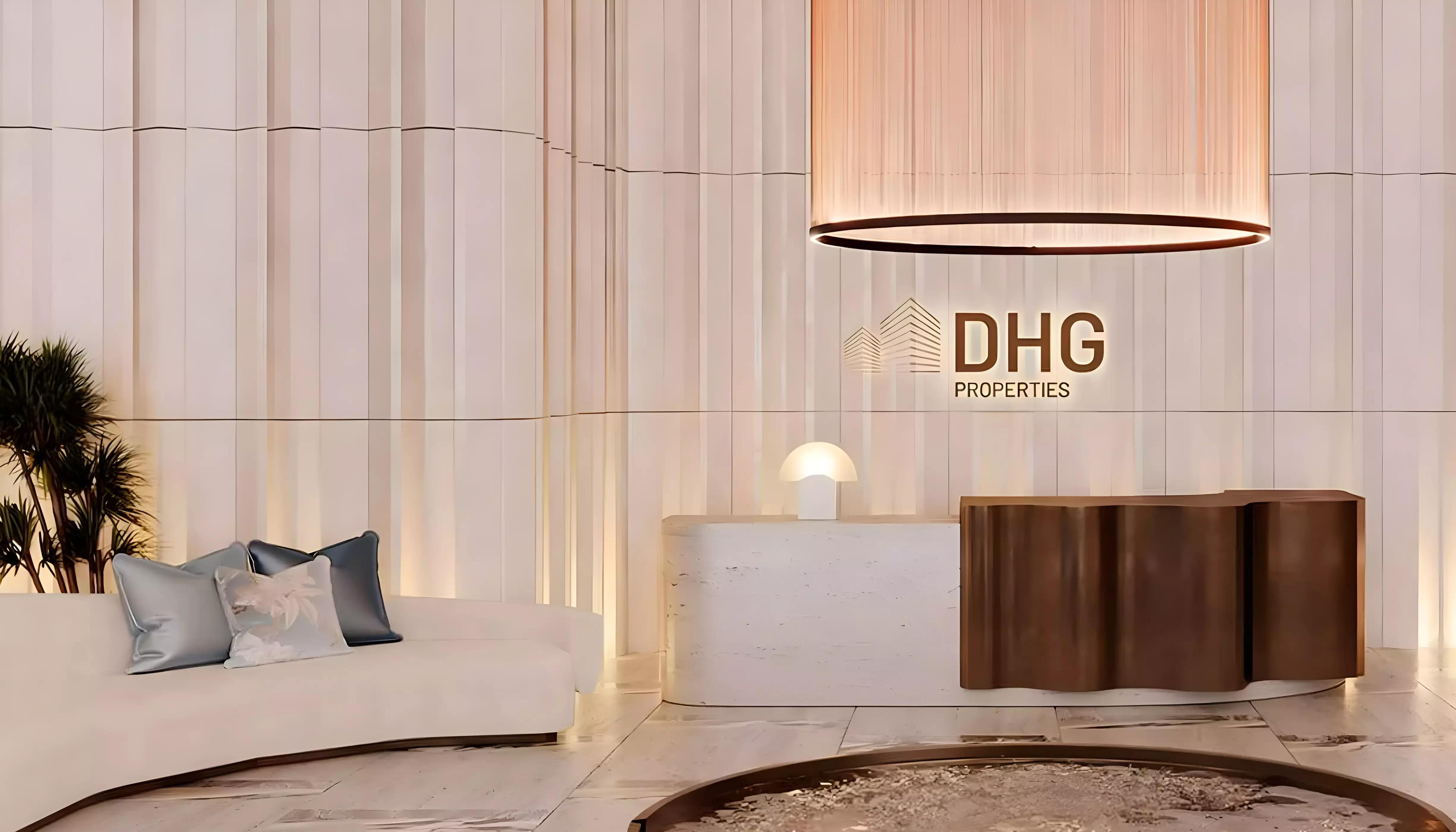 Helvetia Marine building night view, Dubai Islands