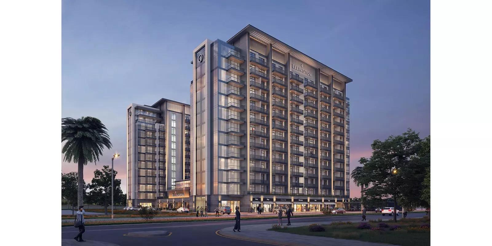 Kensington Waters apartment living area with water view, Sobha Hartland, Dubai