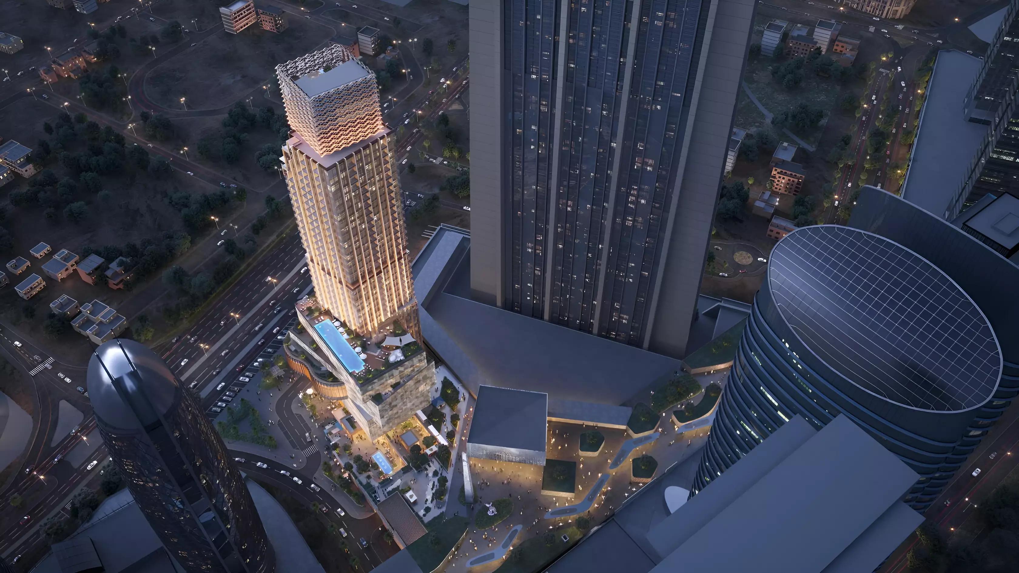 Gymnasium interior at DIFC Heights Tower, DIFC, Dubai