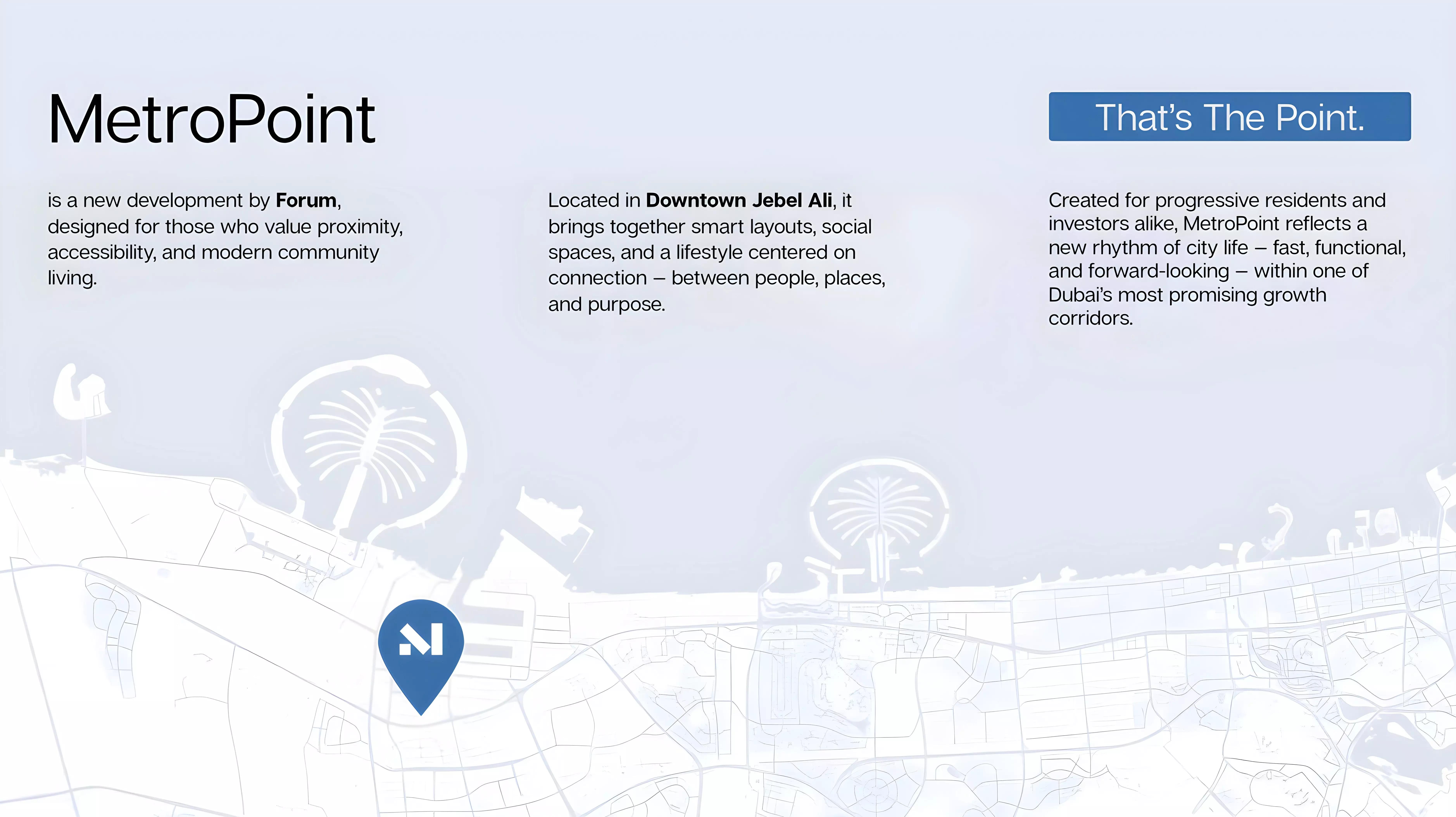 Metropoint masterplan layout showing building placement, Jebel Ali, Dubai