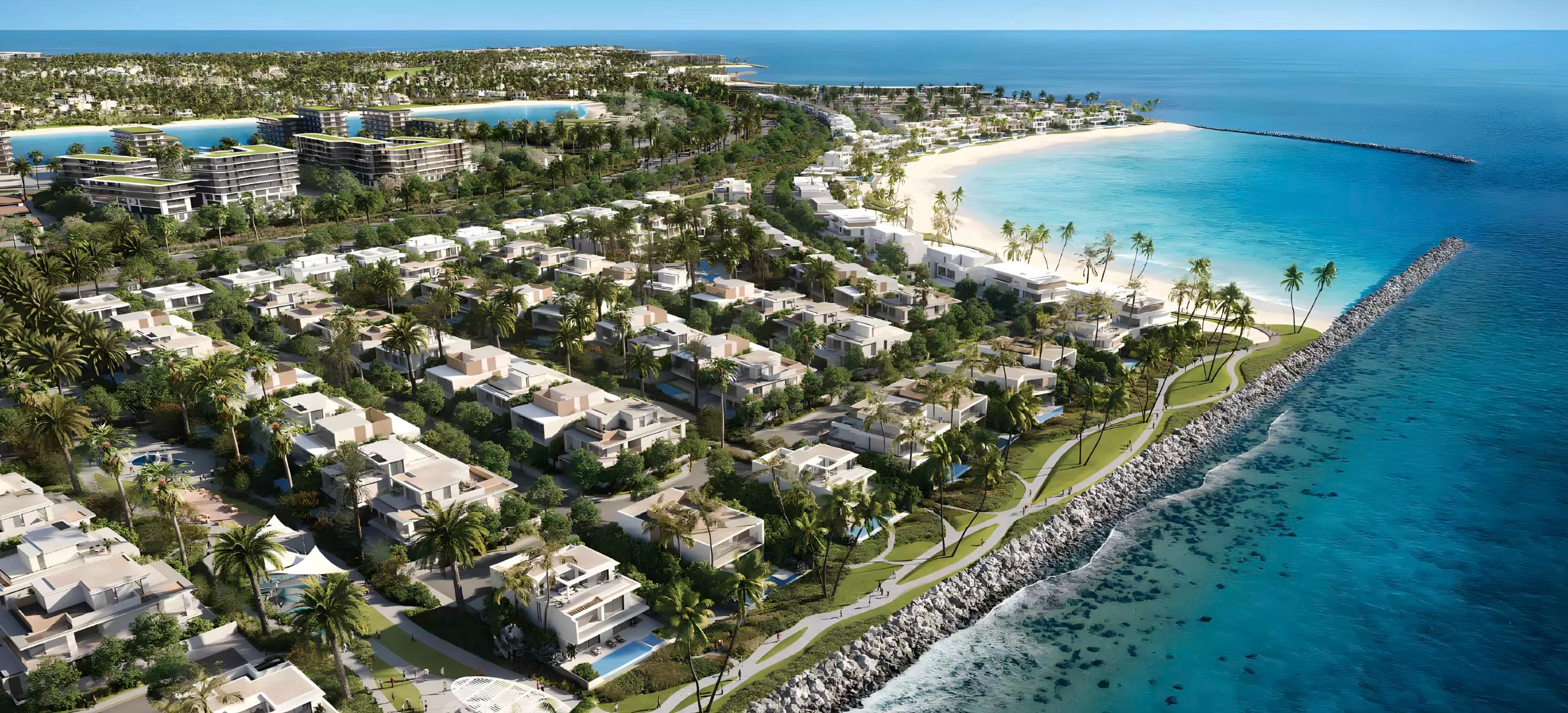 Coral Isle building facade and podium, Dubai Islands