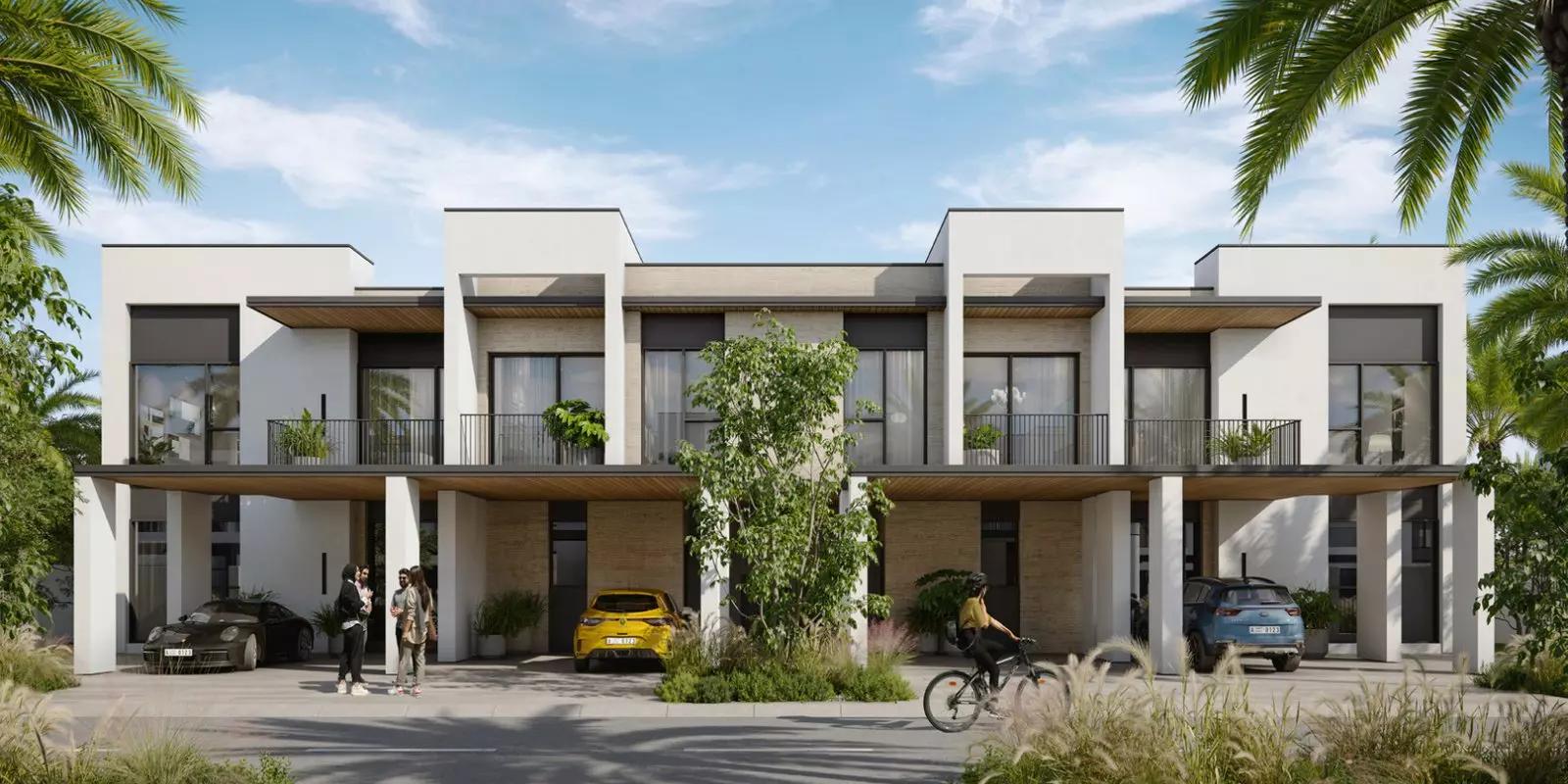Anya Phase 2 townhouse facade detail, Arabian Ranches 3, Dubai
