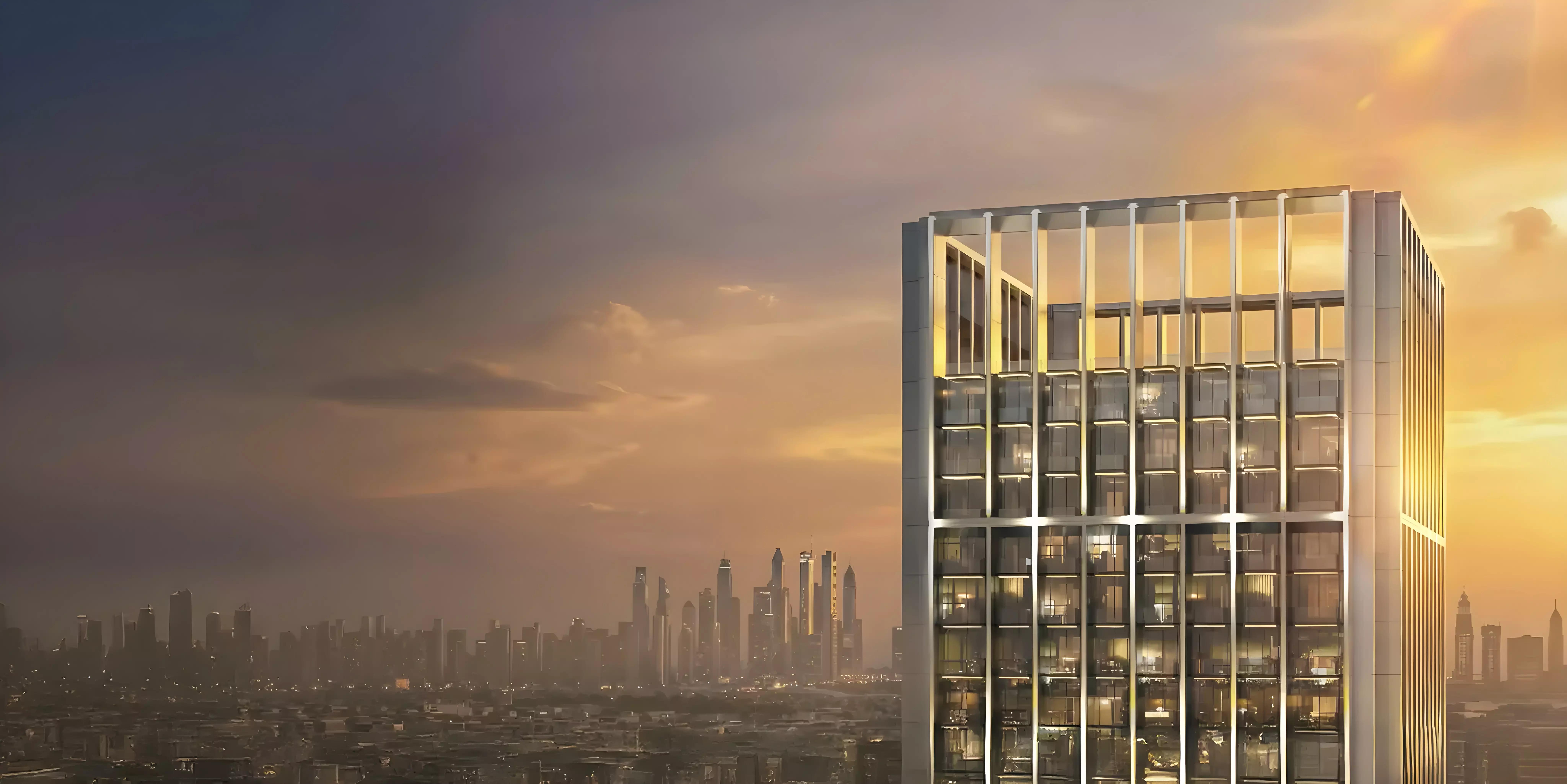 Rooftop pool deck at Binghatti Luxuria, Jumeirah Village Triangle, Dubai