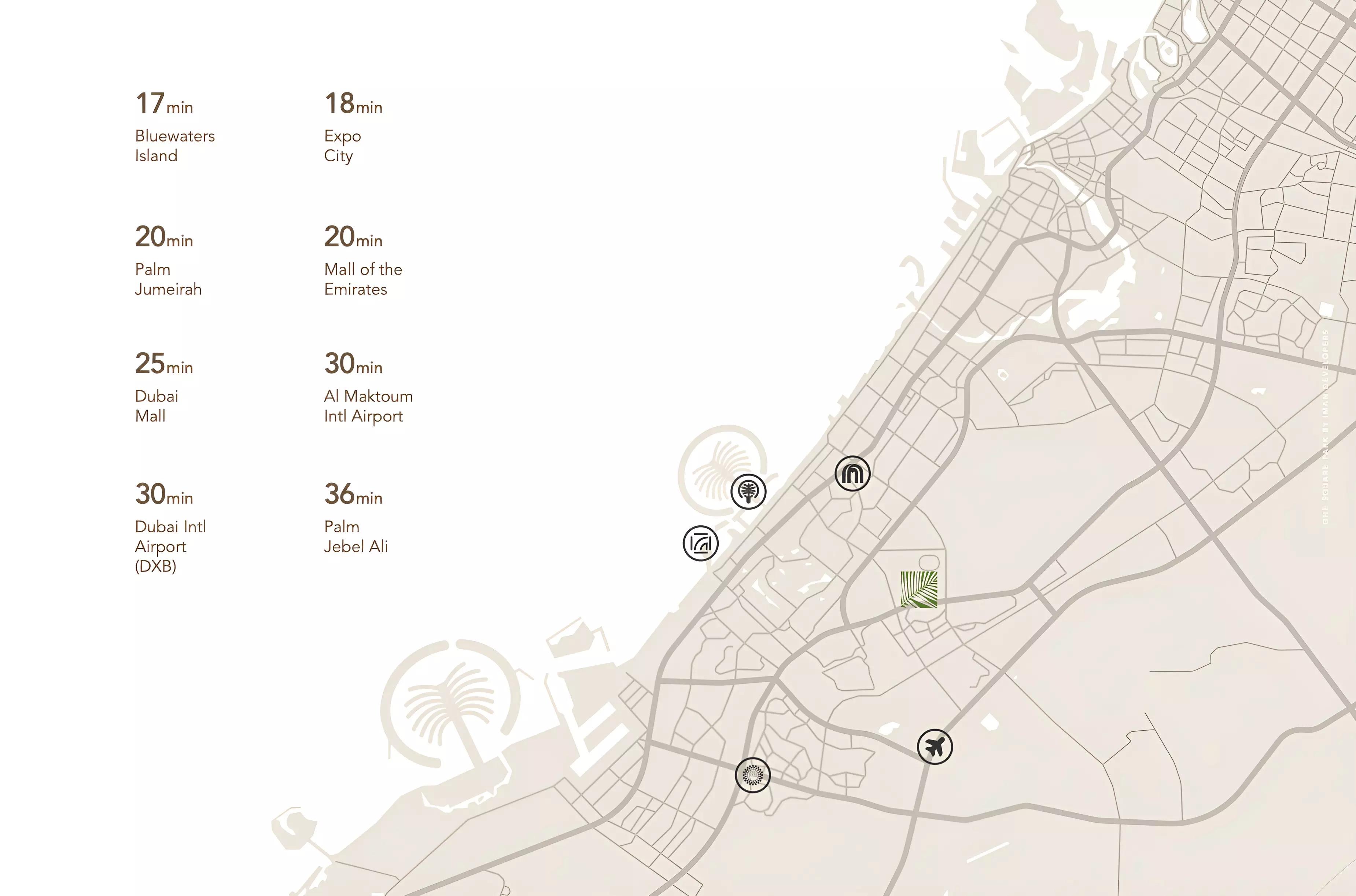 One Park Square master plan layout, Jumeirah Village Circle, Dubai