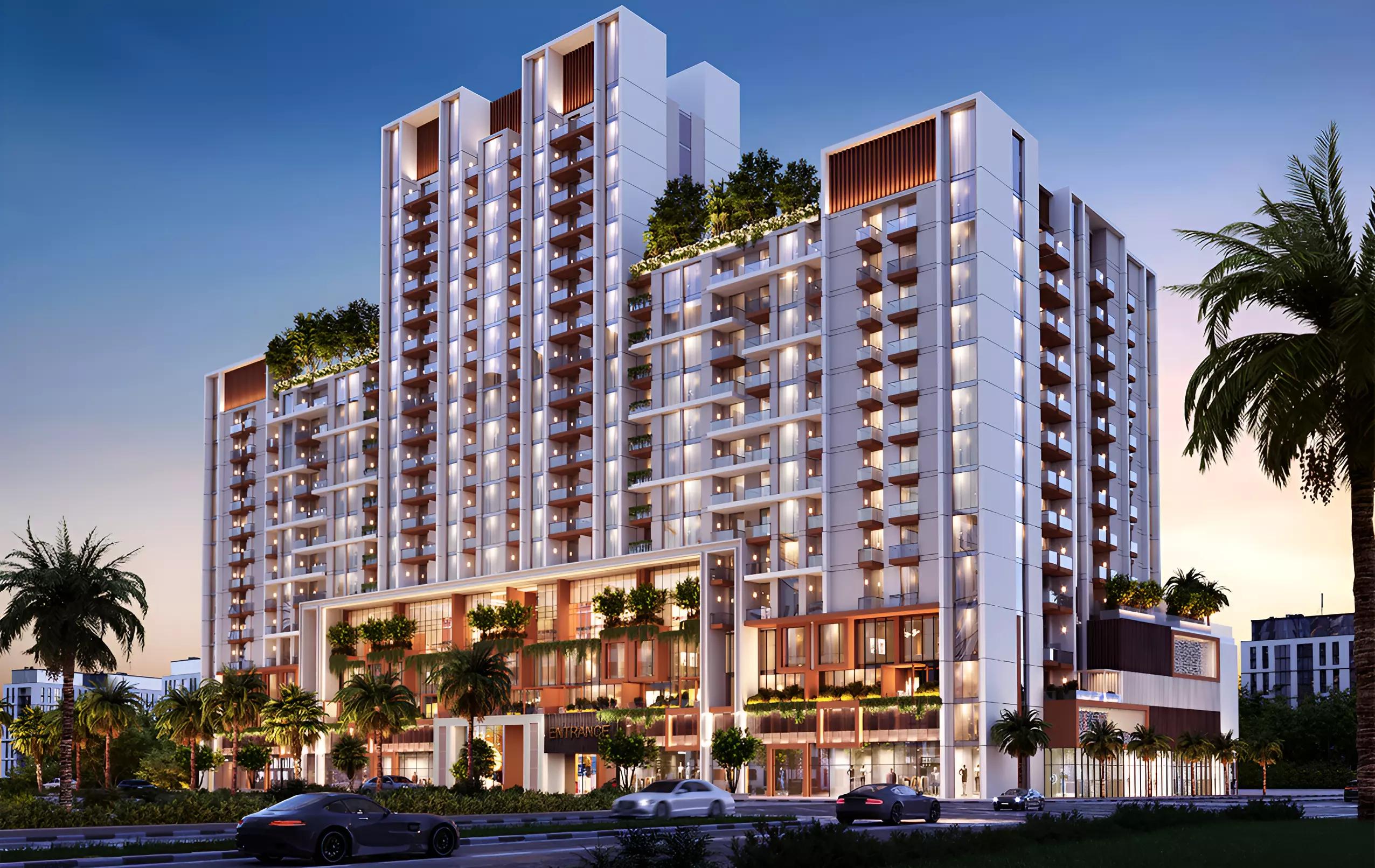 Levanto by Oro24 exterior facade view, Jumeirah Village Circle, Dubai