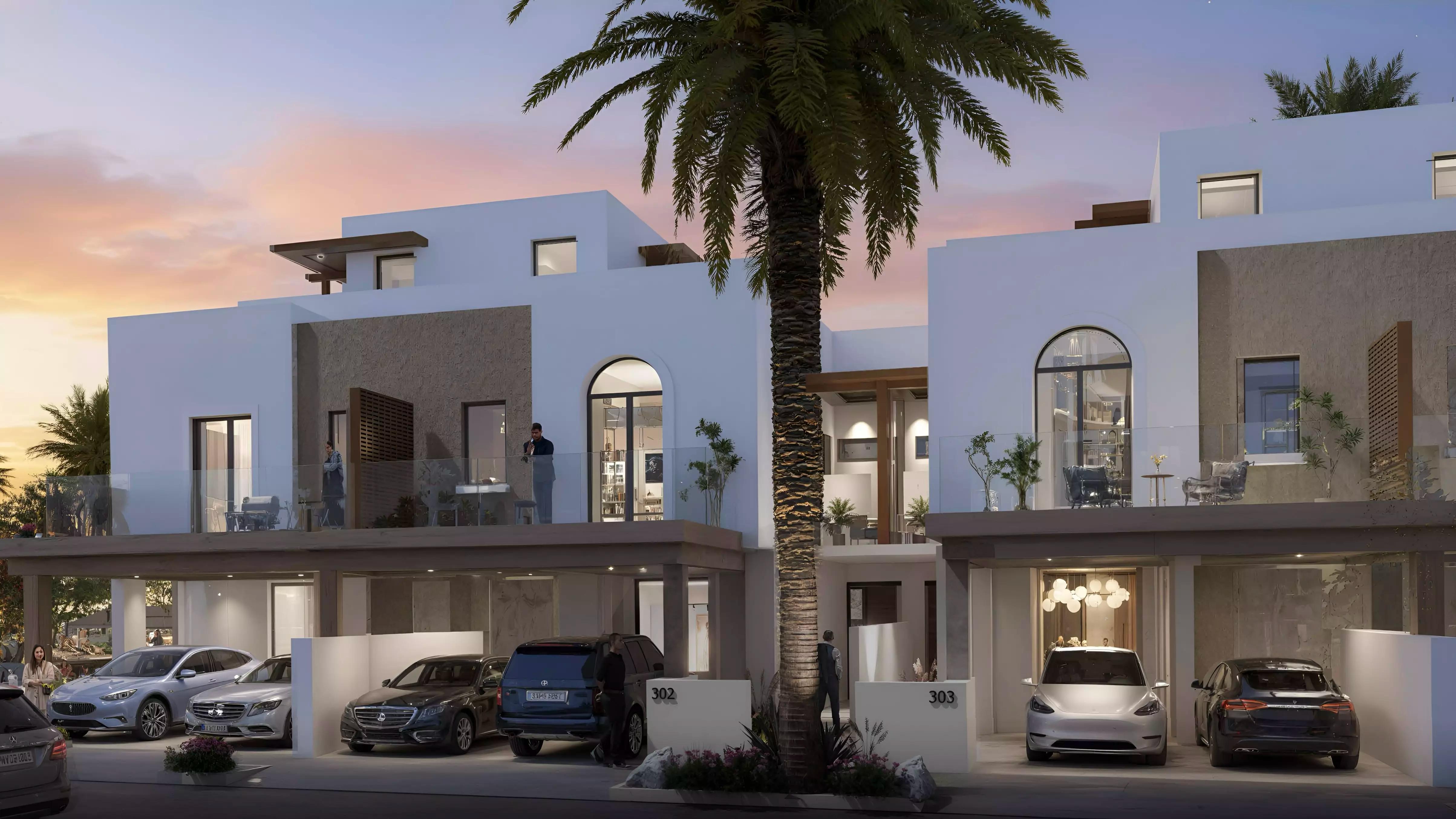 Hayat by Dubai South townhouse exterior with landscaped frontage, Dubai South
