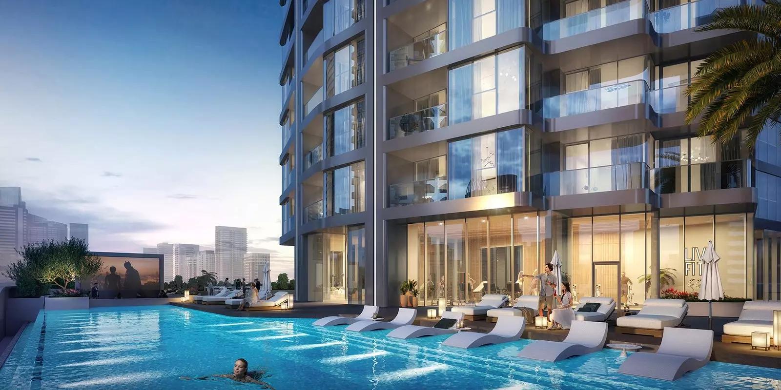 Liv Lux apartment interior living area with Marina view