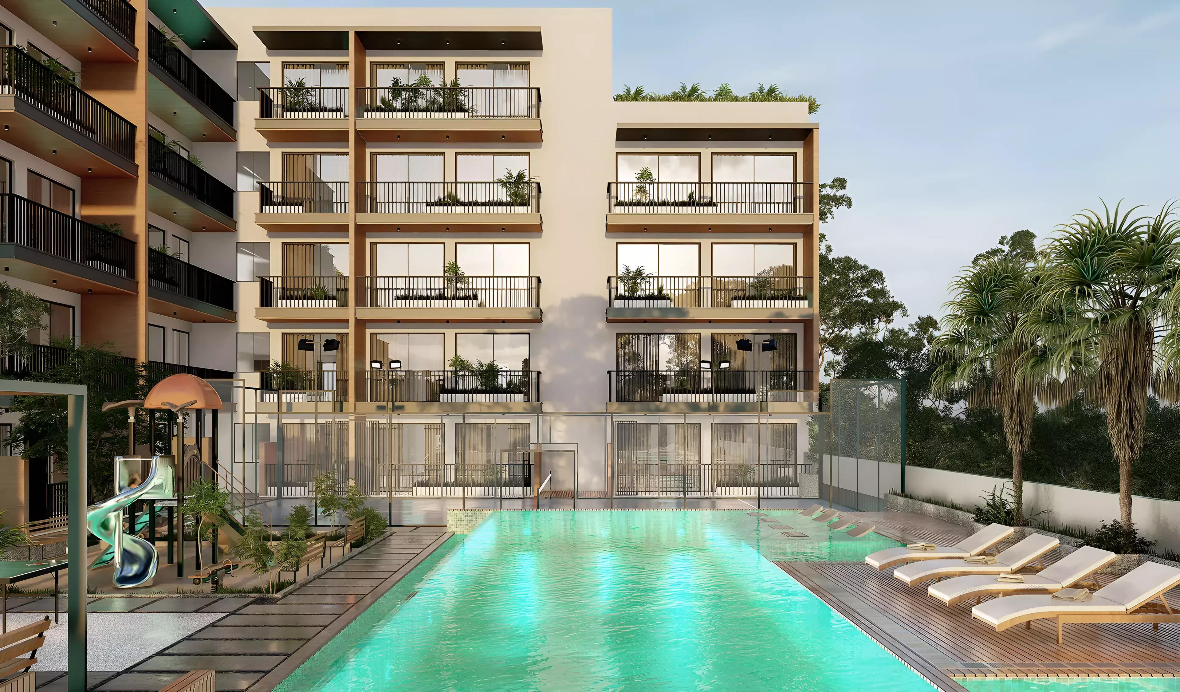 Indoor swimming pool at Heilbronn Park Lane Phase 2, JVC, Dubai