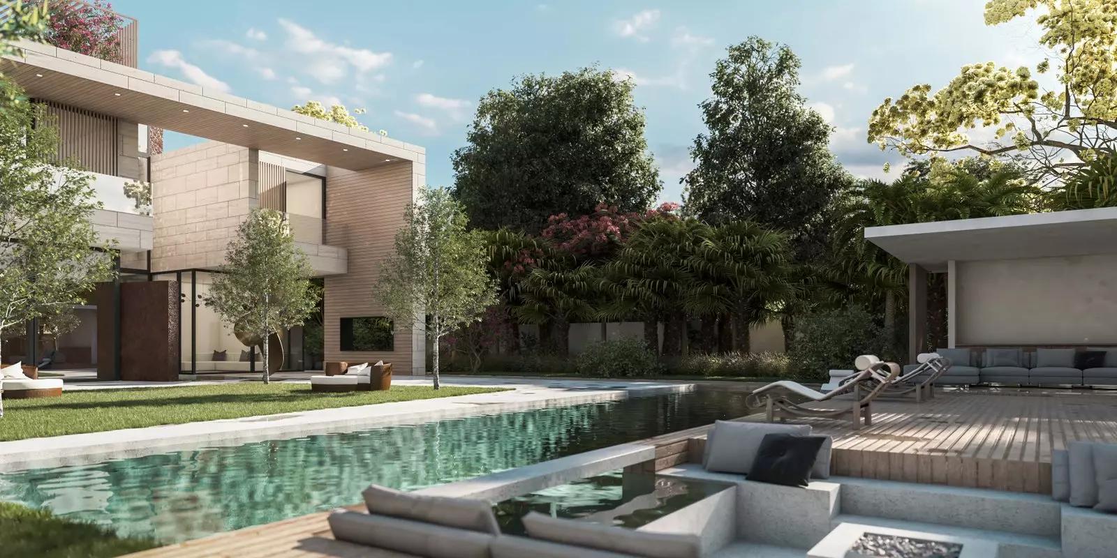 Interior living space in a Lunaria villa, Al Barari