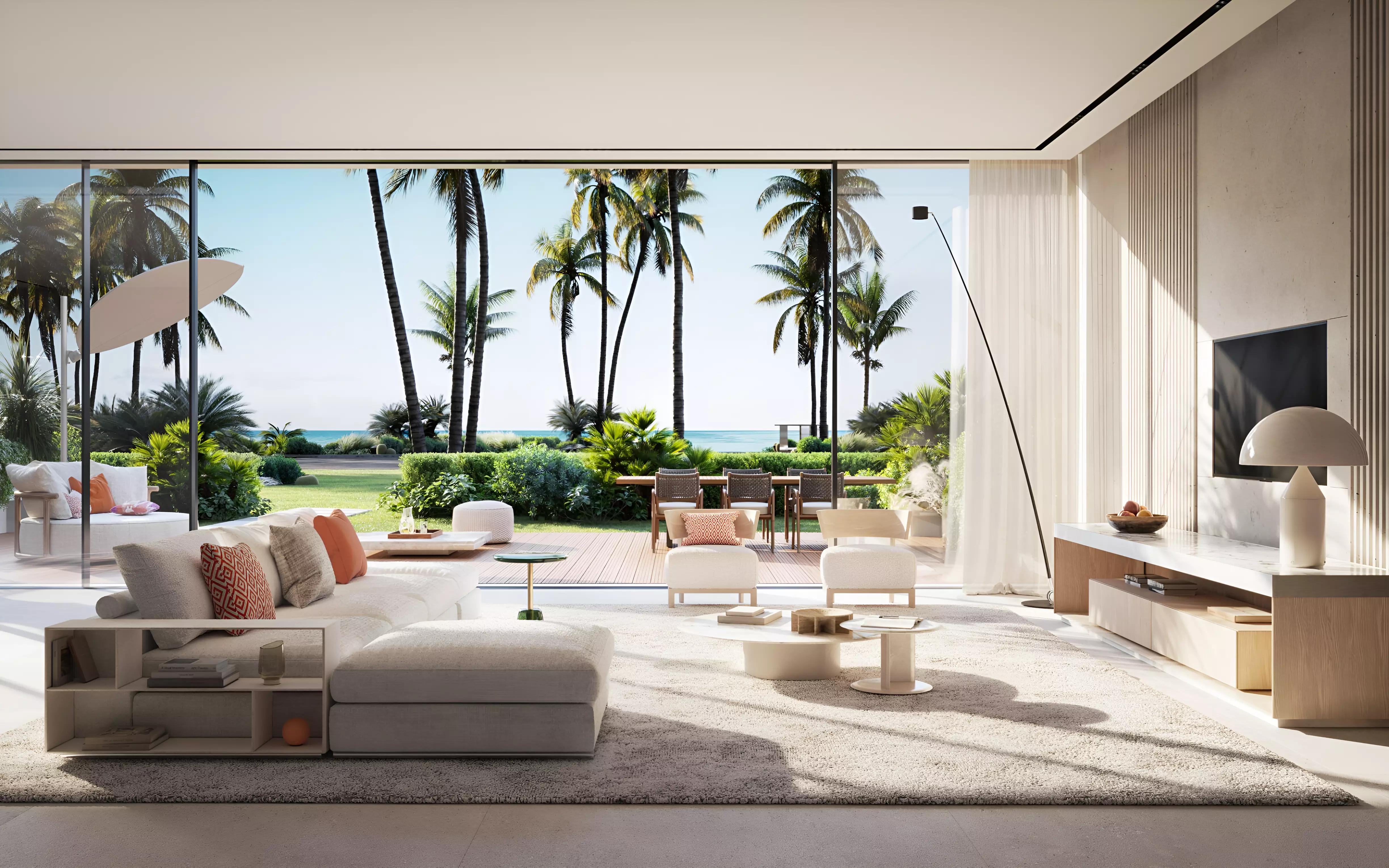 Rixos Beach Residences Phase 2 apartment interior living space, Dubai Islands