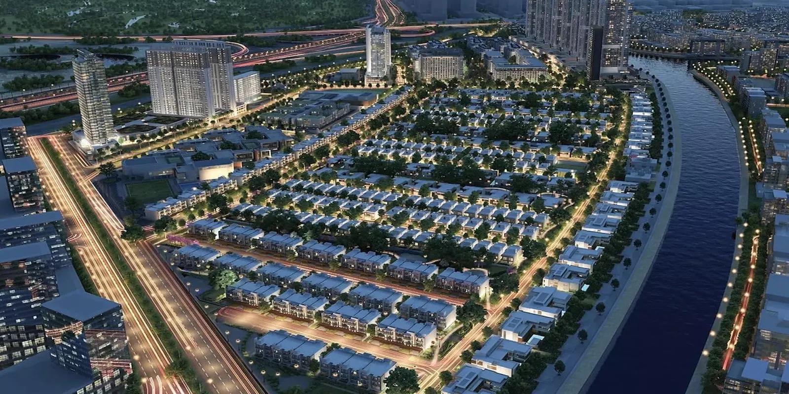 Crest Grande amenity deck with pool, Sobha Hartland, Dubai