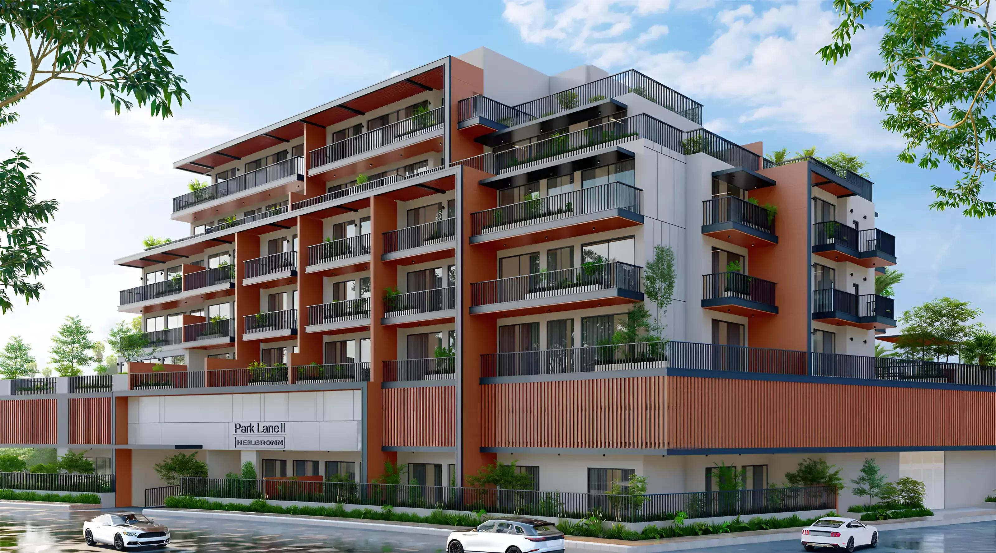 Rooftop or amenity terrace view at Heilbronn Park Lane Phase 2, Dubai