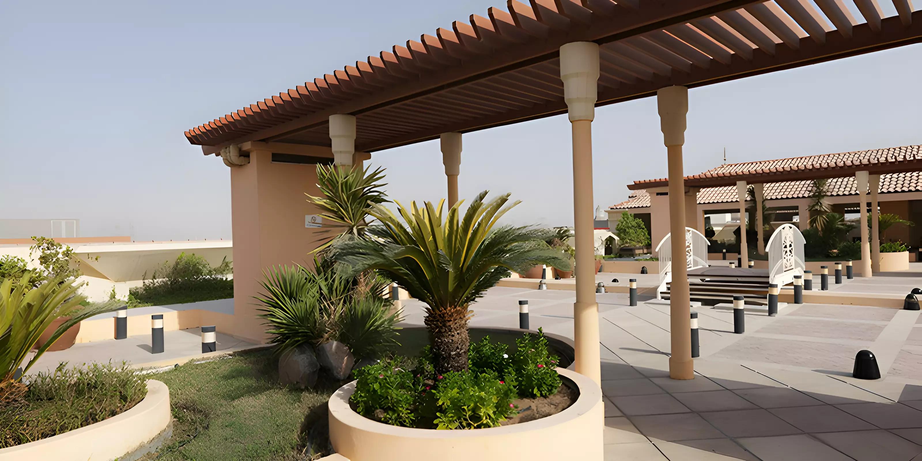 Gardenia 1 building entrance and low-rise architecture, JVC Dubai