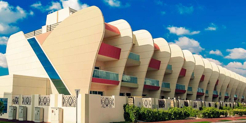 Westar Terrace Garden townhouse exterior with garden landscaping, JVC, Dubai
