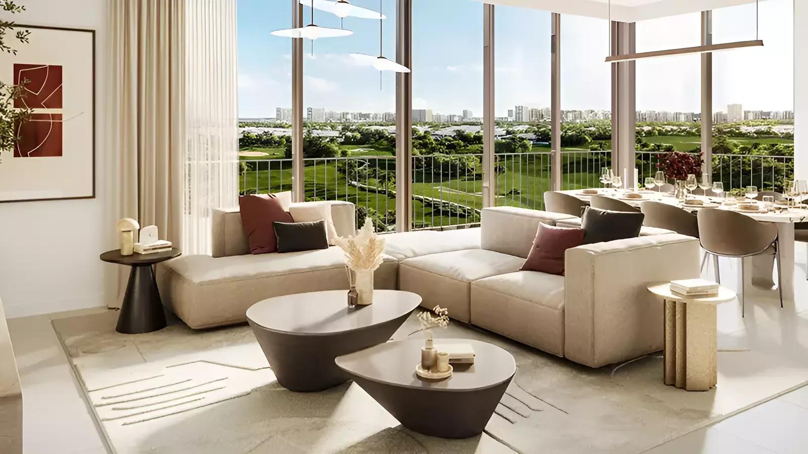 Golf Point development render showing surrounding masterplan, Dubai South