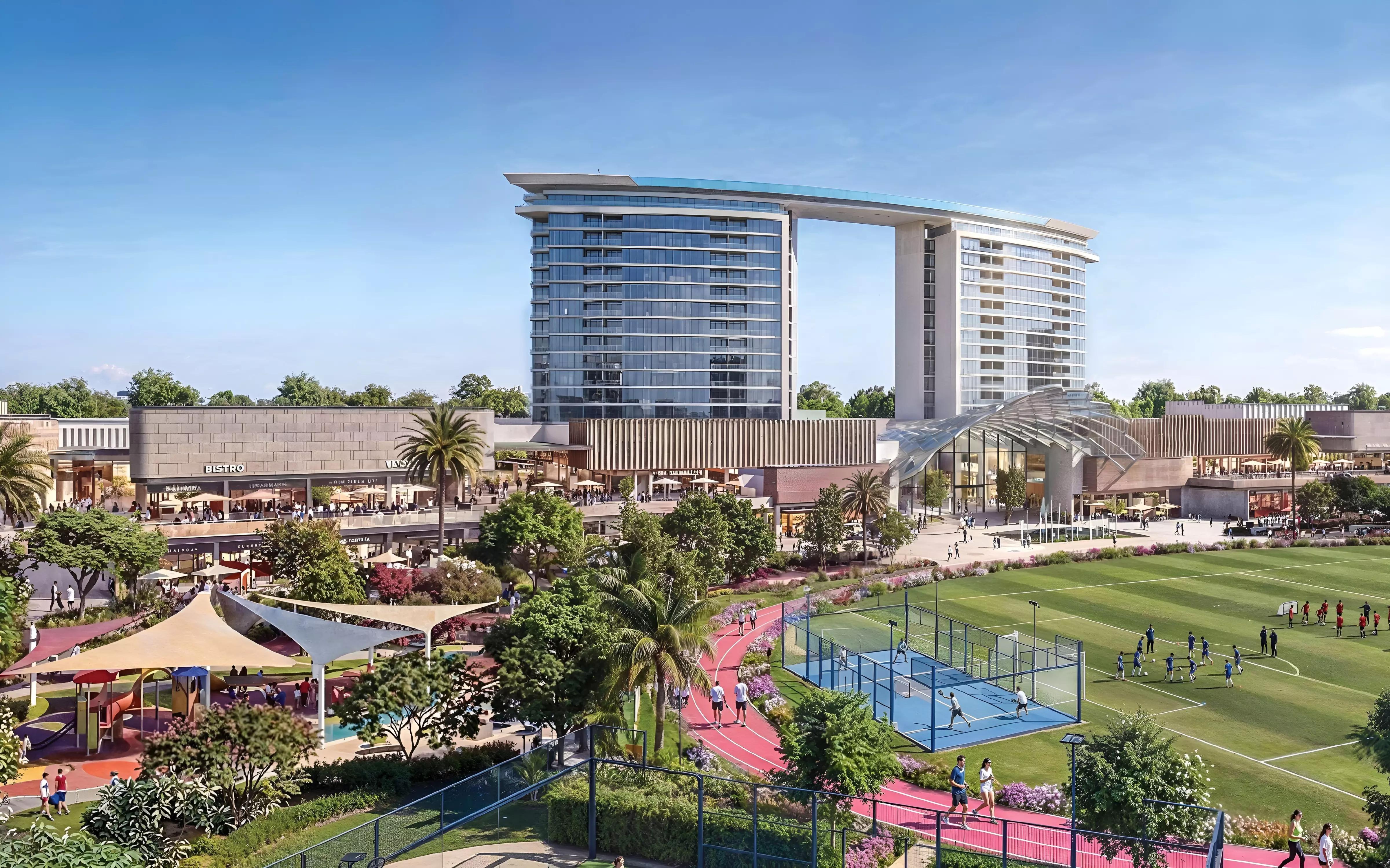 The Brooks at Sobha Sanctuary villa exterior with landscaped garden, Dubai
