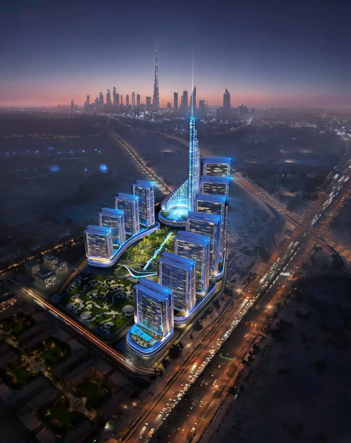 Mercedes Benz Places at Binghatti City building elevation, Nad Al Sheba, Dubai