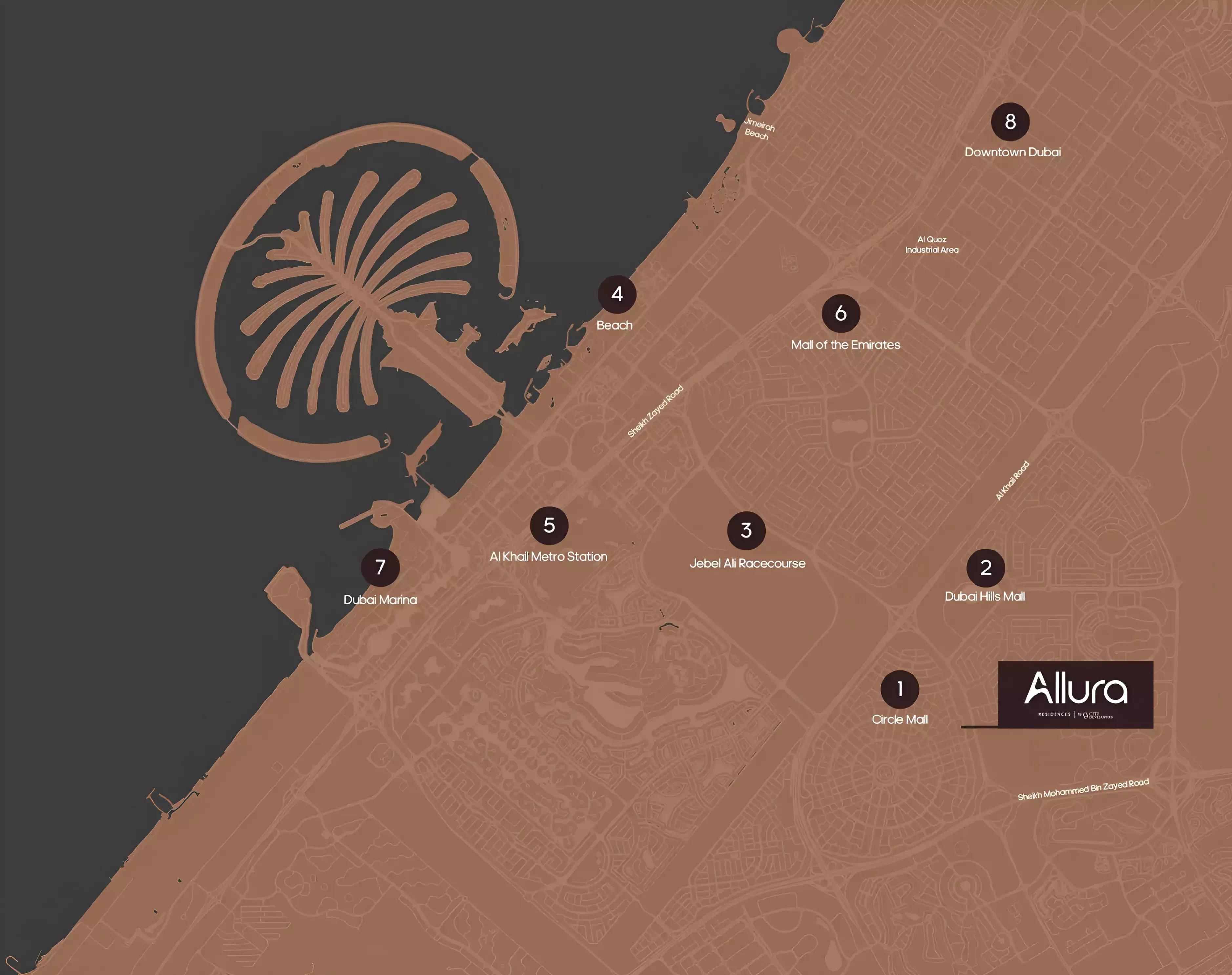Allura Residences master plan layout, District 11, Jumeirah Village Circle