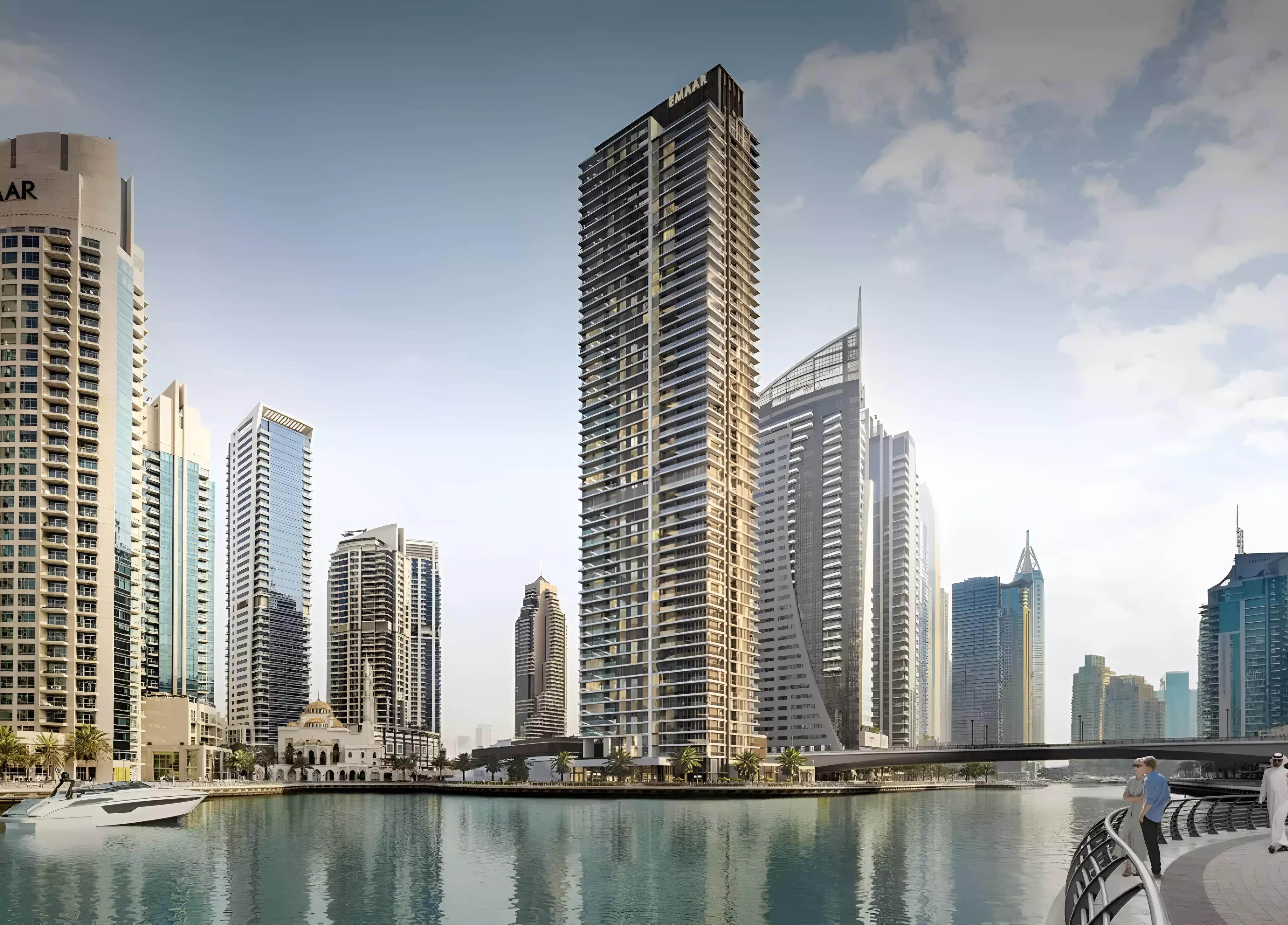 Marina Shores apartment interior with Marina skyline view