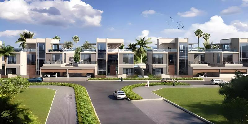 South Bay 1 residential tower exterior with waterfront view, Dubai South