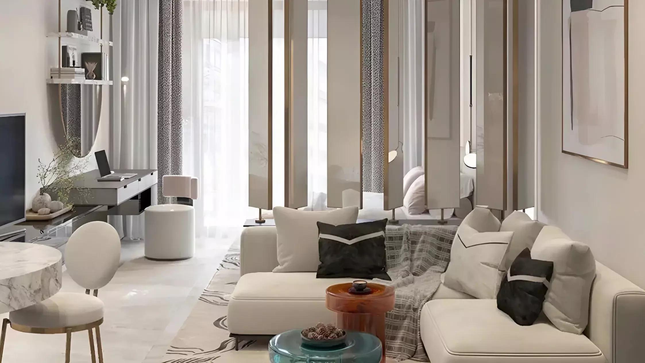 Olivia Gardens Residence building view from street level, Jumeirah Garden City