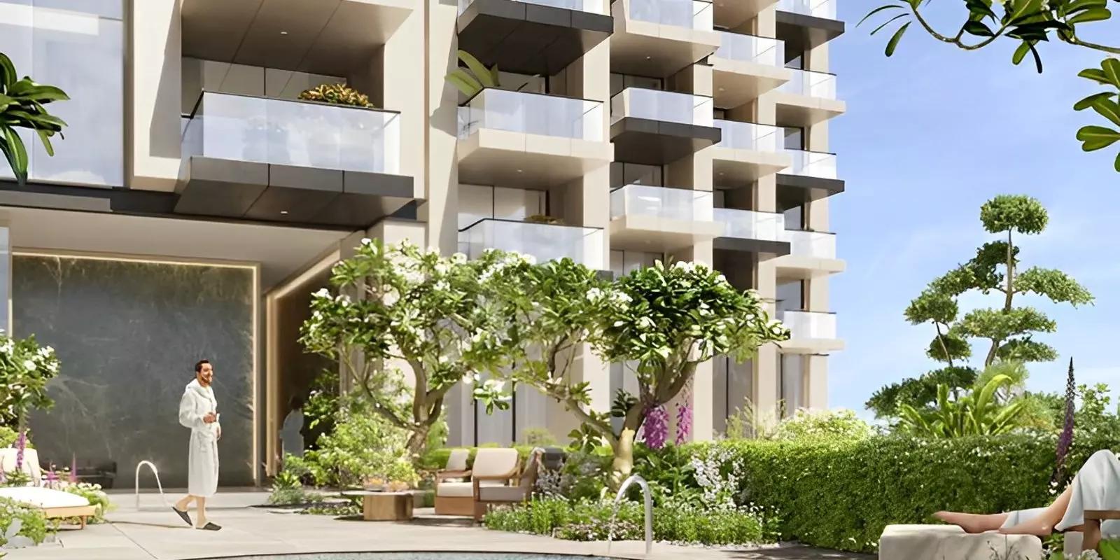 Regalia By Deyaar residential tower exterior in Business Bay, Dubai