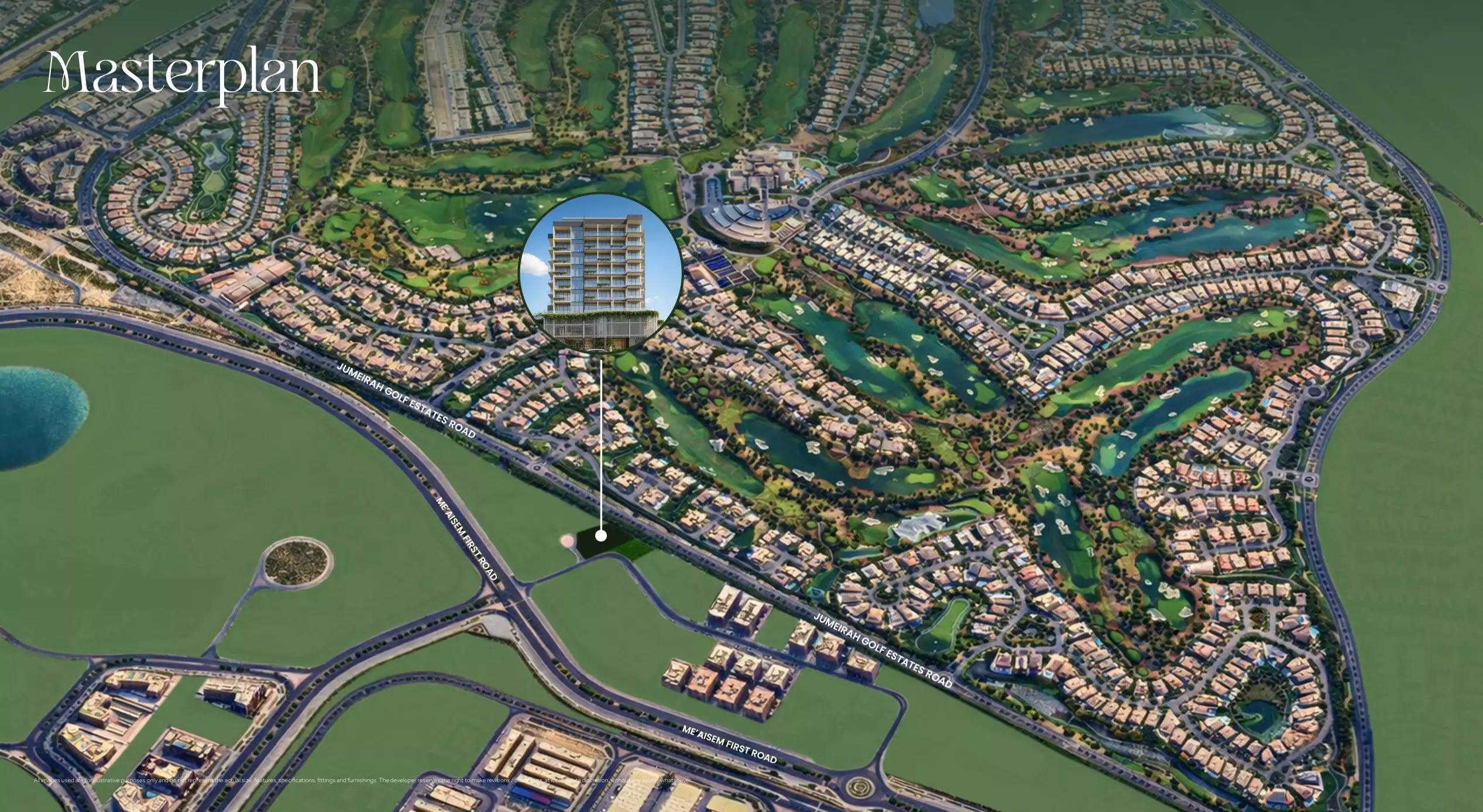 Golf Terrace Residences master plan layout, Dubai Production City, Dubai