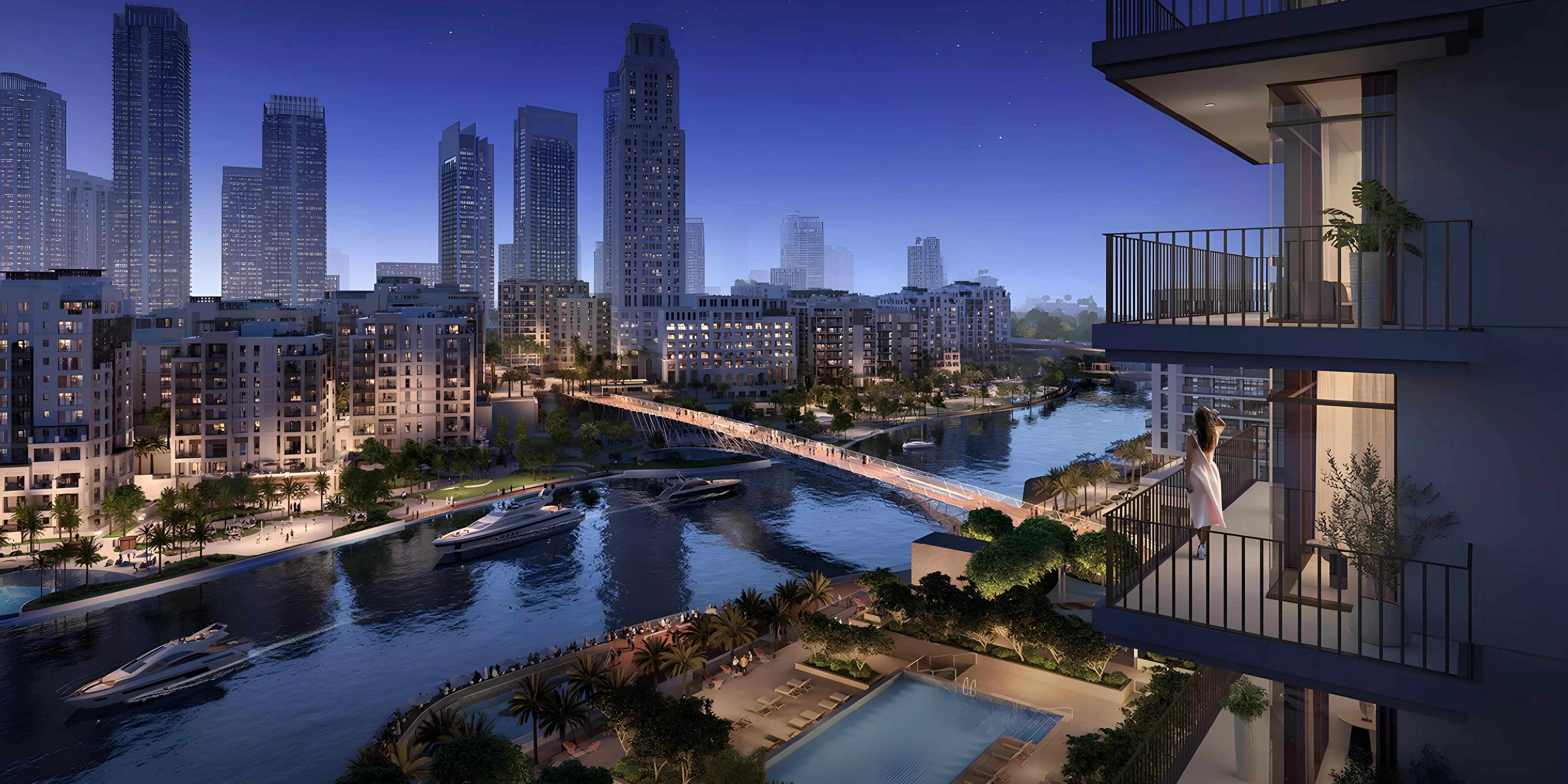 Waterfront view from Palace Residences North, Dubai Creek Harbour