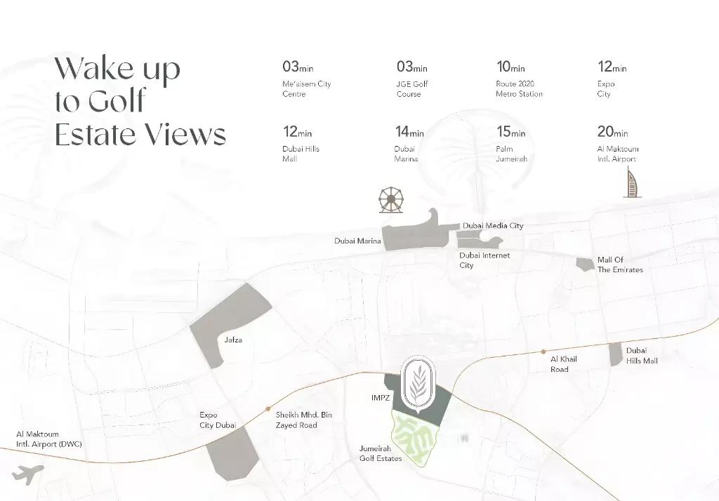 Golf Grove master plan layout showing building placement, Dubai Production City, Dubai
