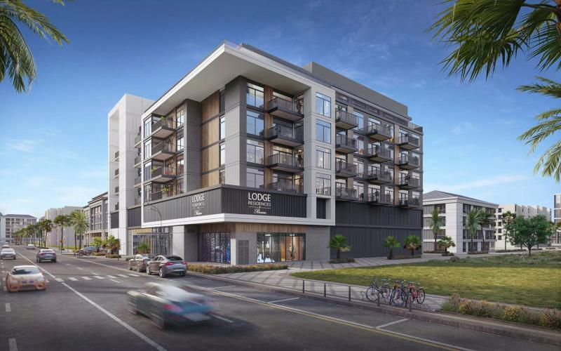 Riviera Lodge Residences exterior facade, Jumeirah Village Circle, Dubai
