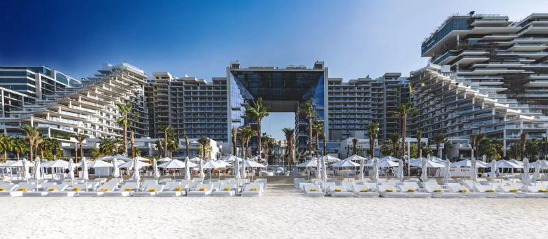 Five Palm Jumeirah tower exterior view on Palm Jumeirah, Dubai