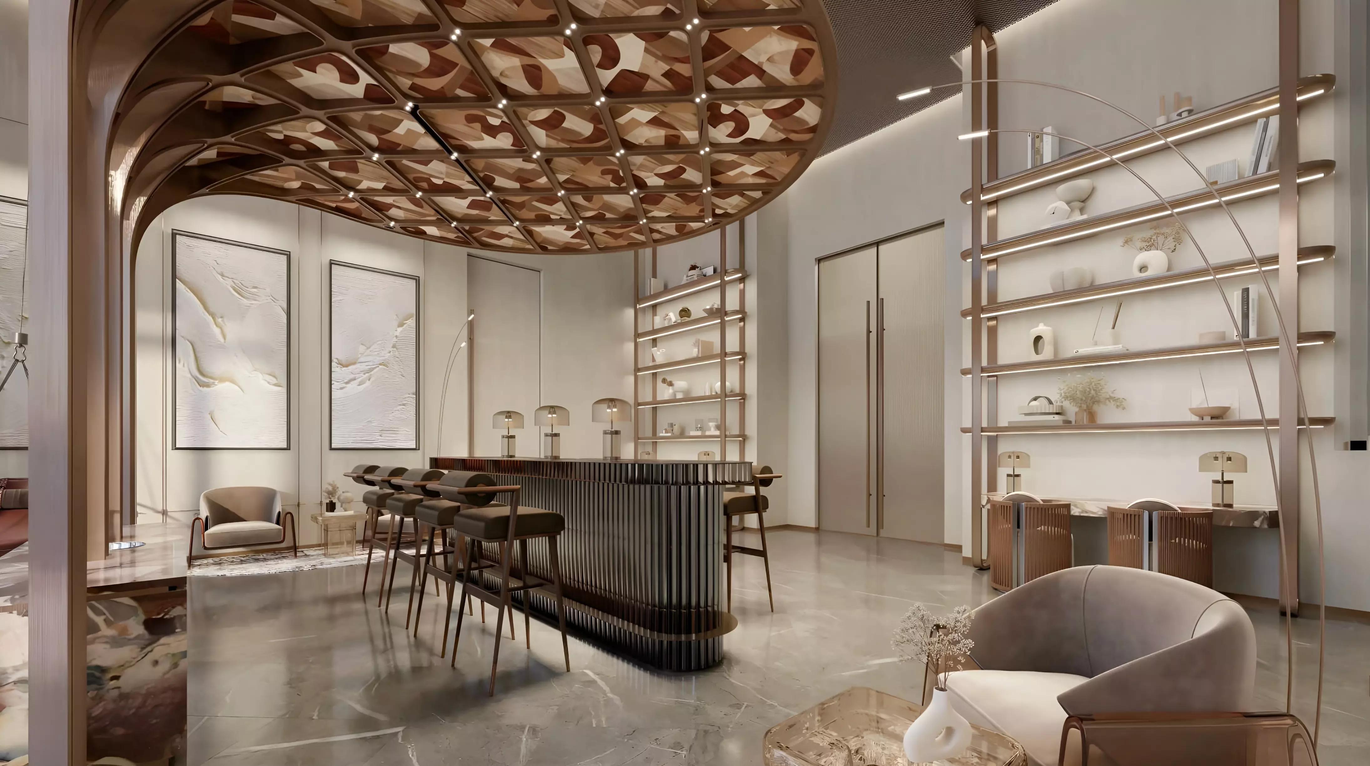 The Symphony apartment building exterior, Sobha Hartland II, Bukadra, Dubai