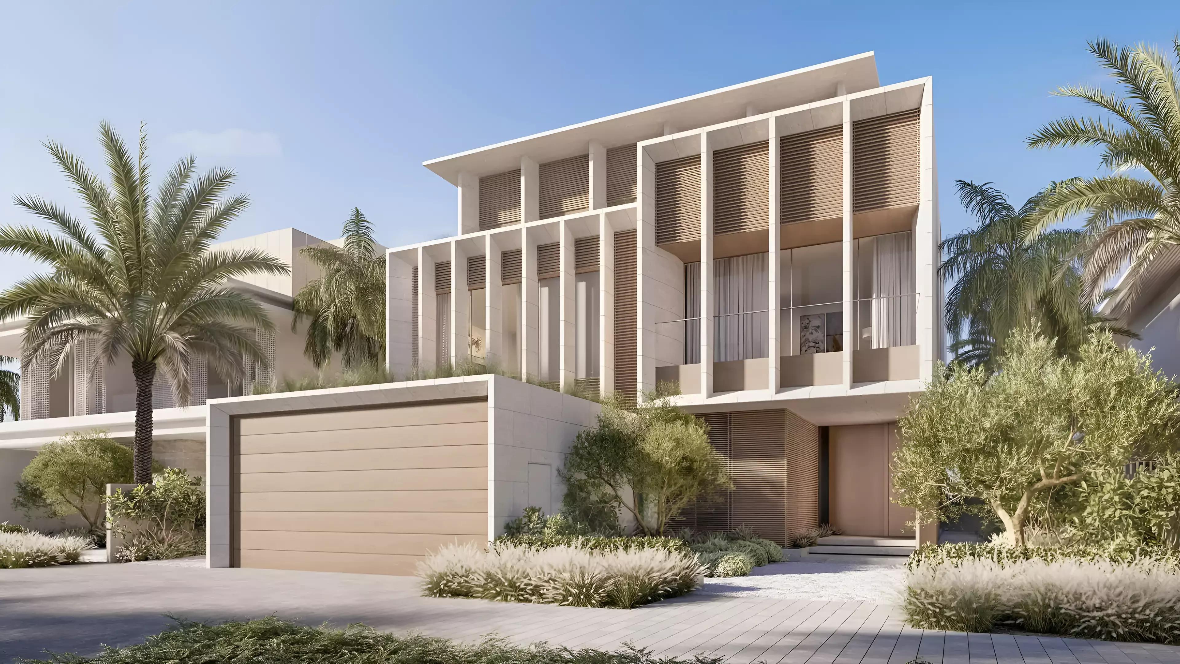 Villa bedroom interior, Beach Collection Villas, Palm Jebel Ali